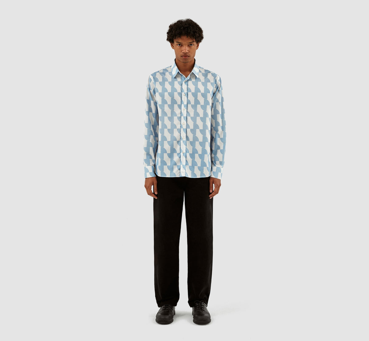 Chemise imprimée Stockton - Bleu clair/blanc