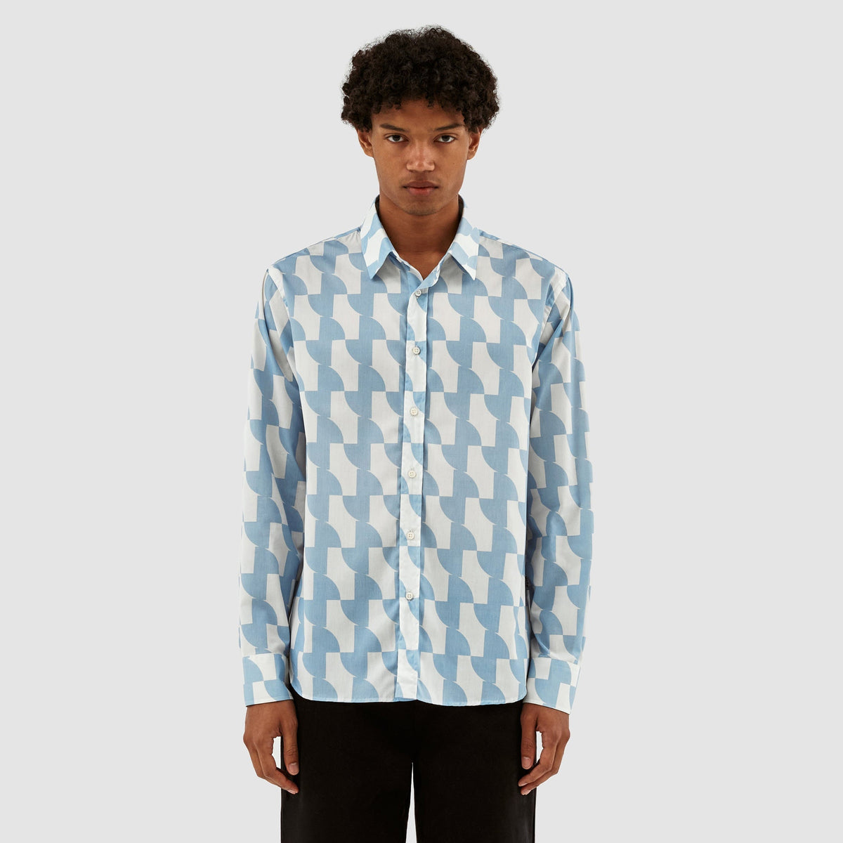 Chemise imprimée Stockton - Bleu clair/blanc