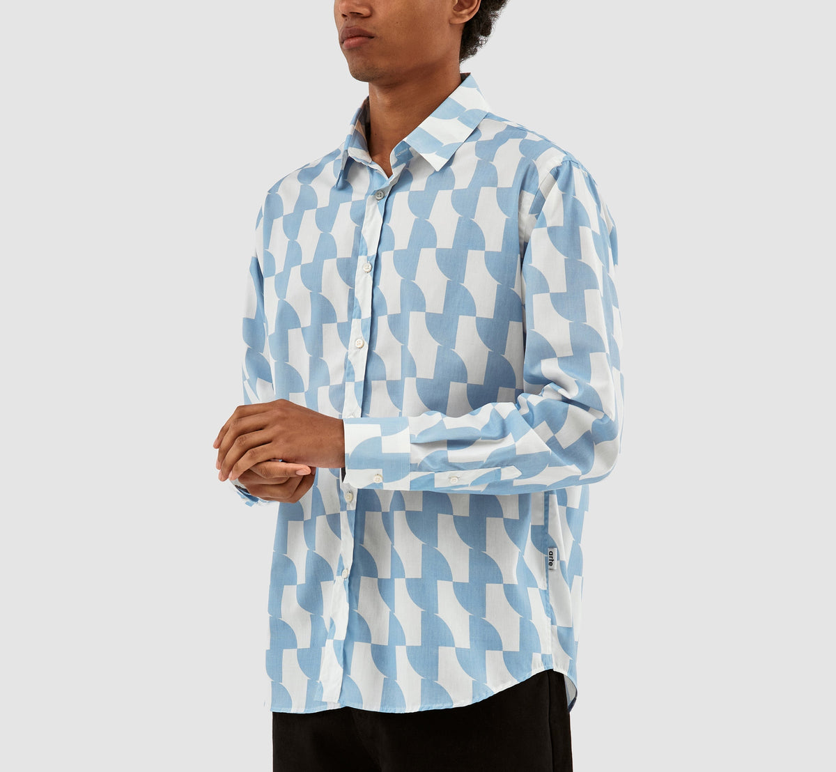Chemise imprimée Stockton - Bleu clair/blanc
