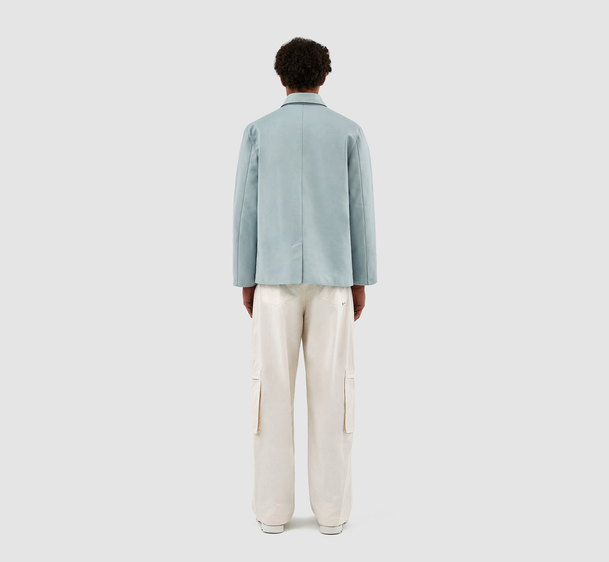 John Leather Jacket - Bleu clair