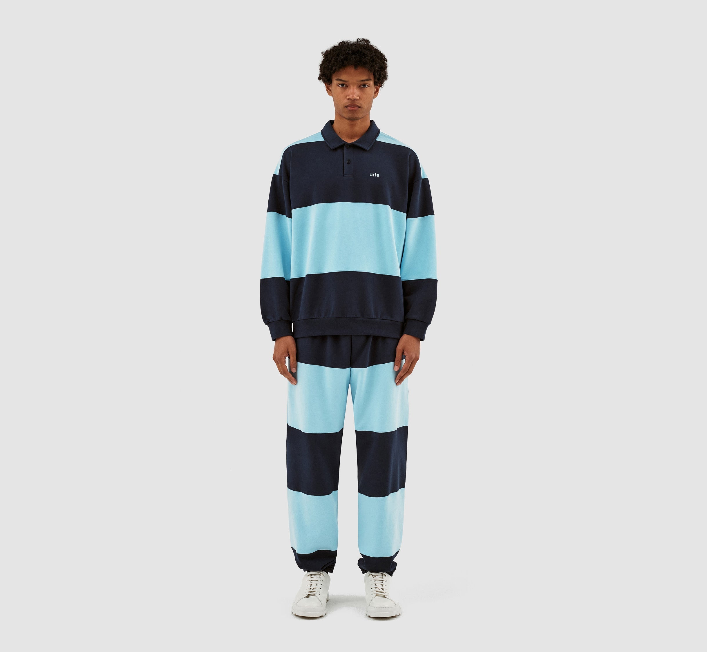 Pull Cam Stripes - Navy/Light Blue