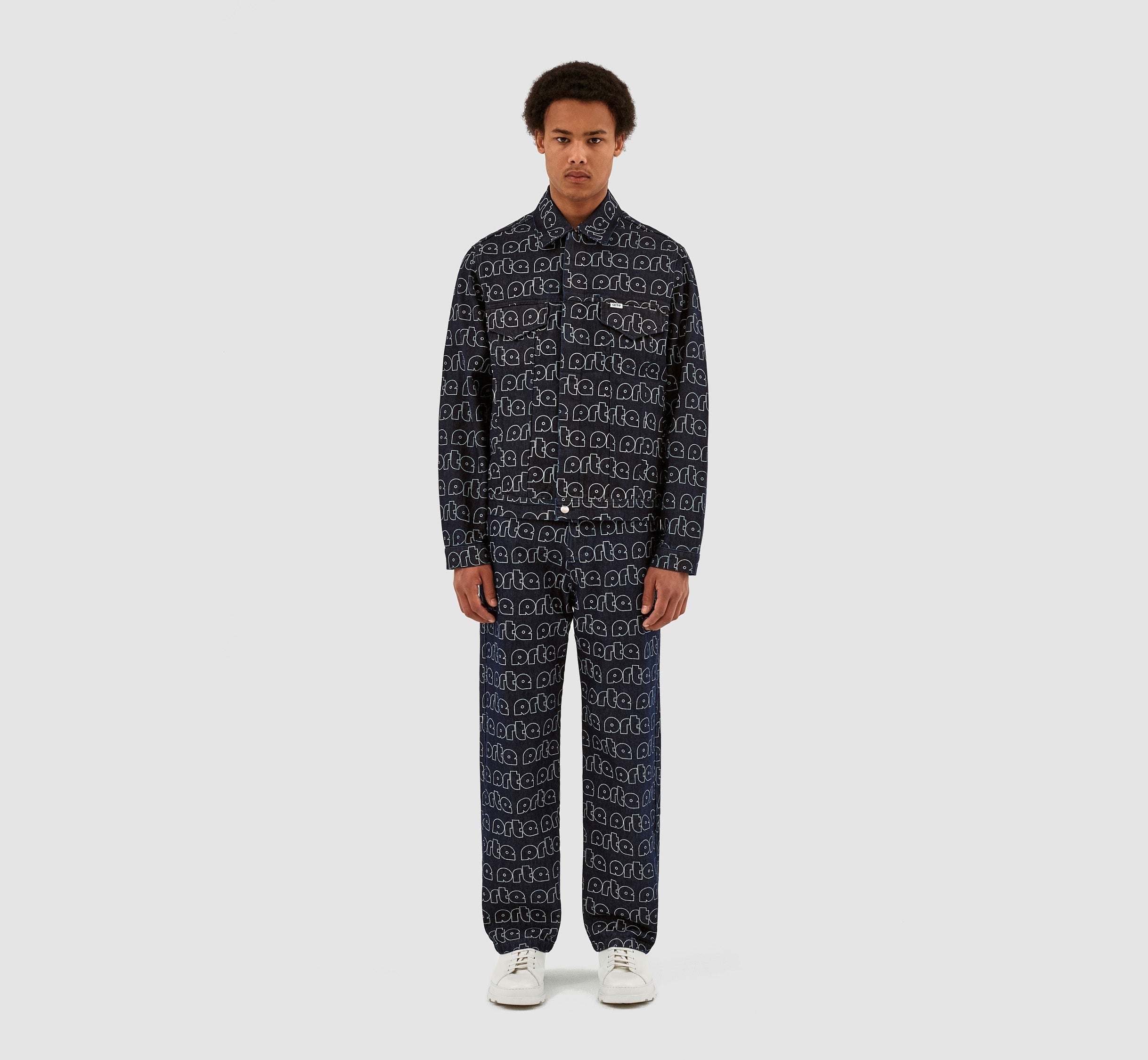 Veste Jackson avec logo Allover - Bleu/Blanc