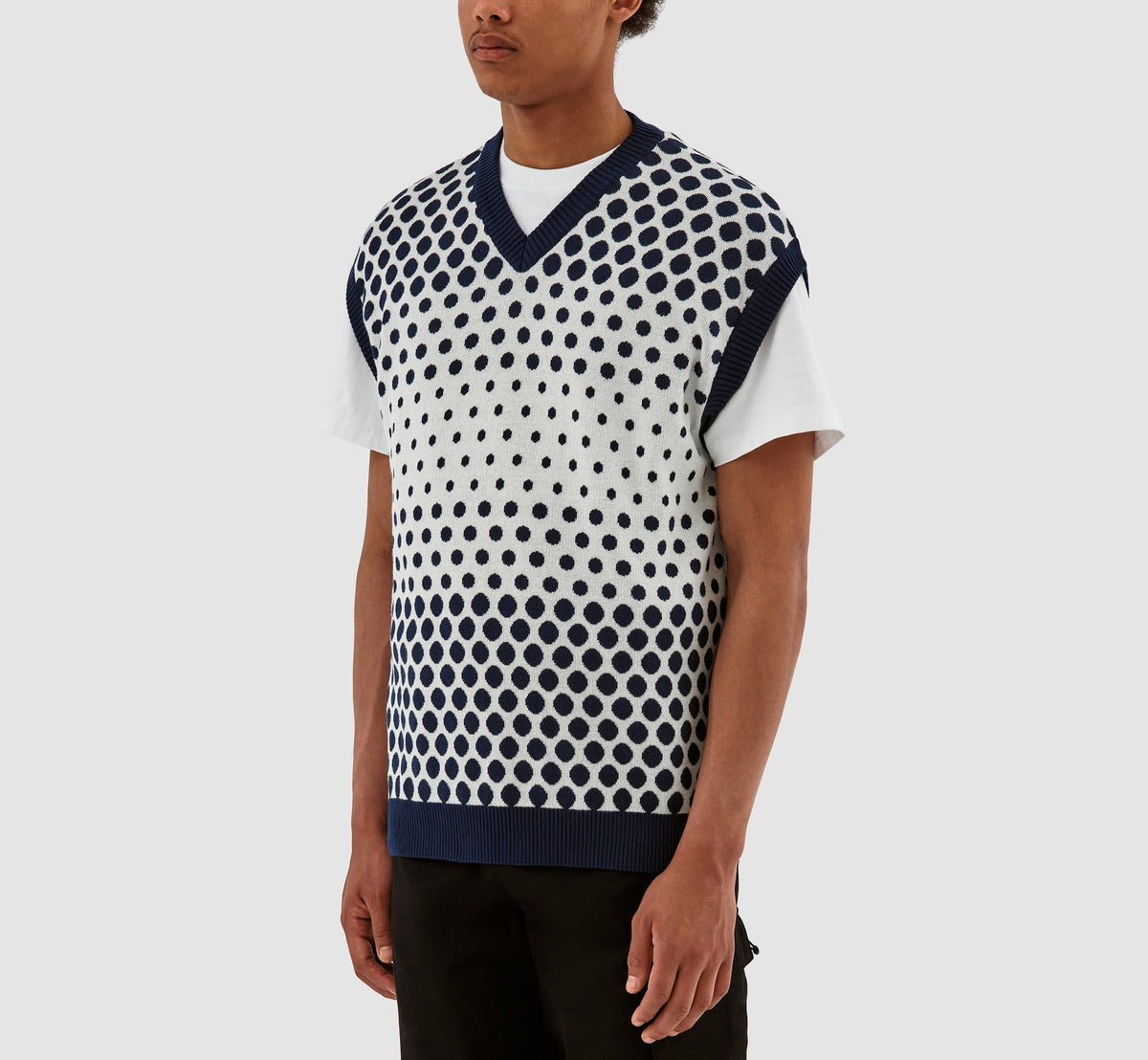 Tricot à pois Karl - Marine/Crème