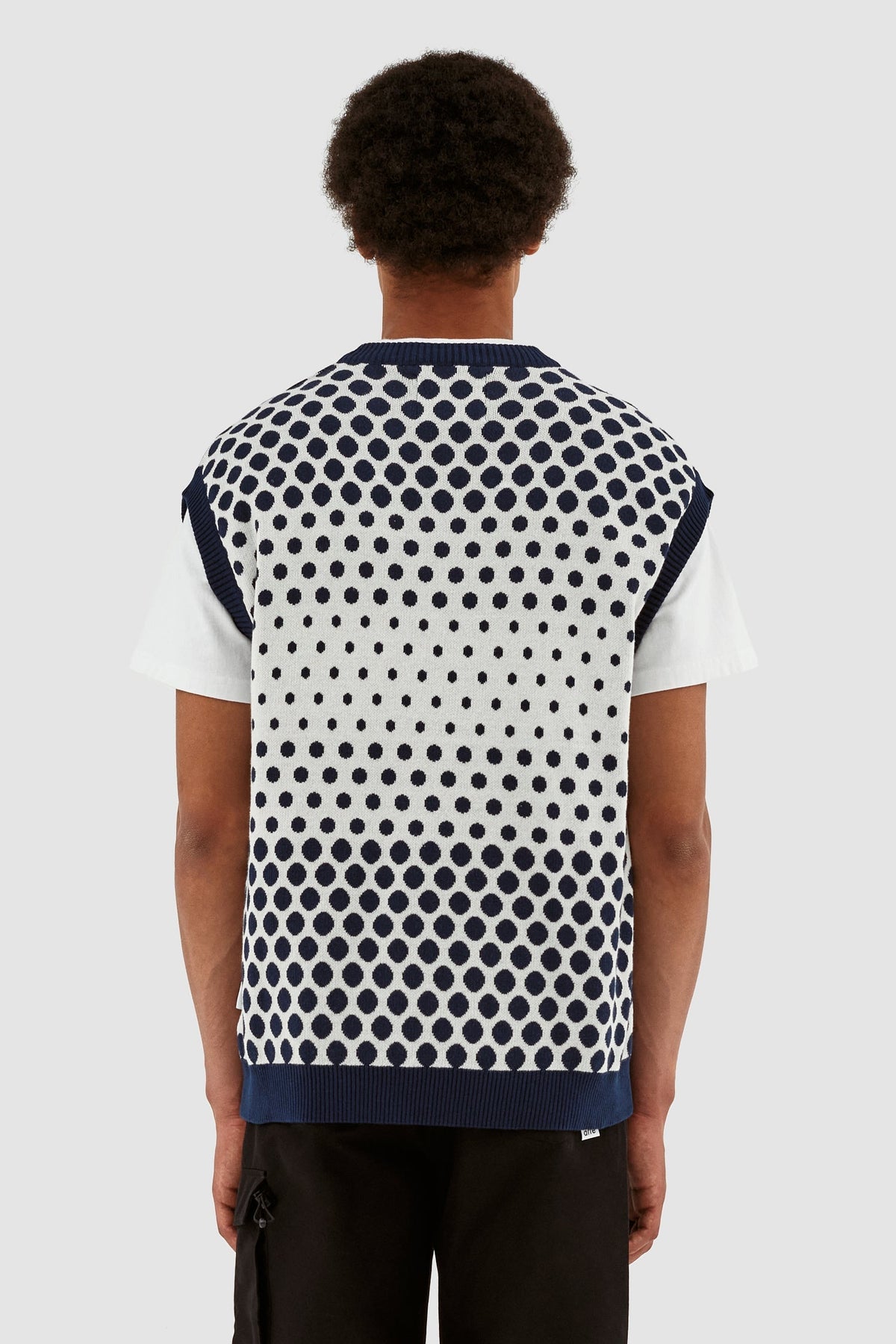 Tricot à pois Karl - Marine/Crème