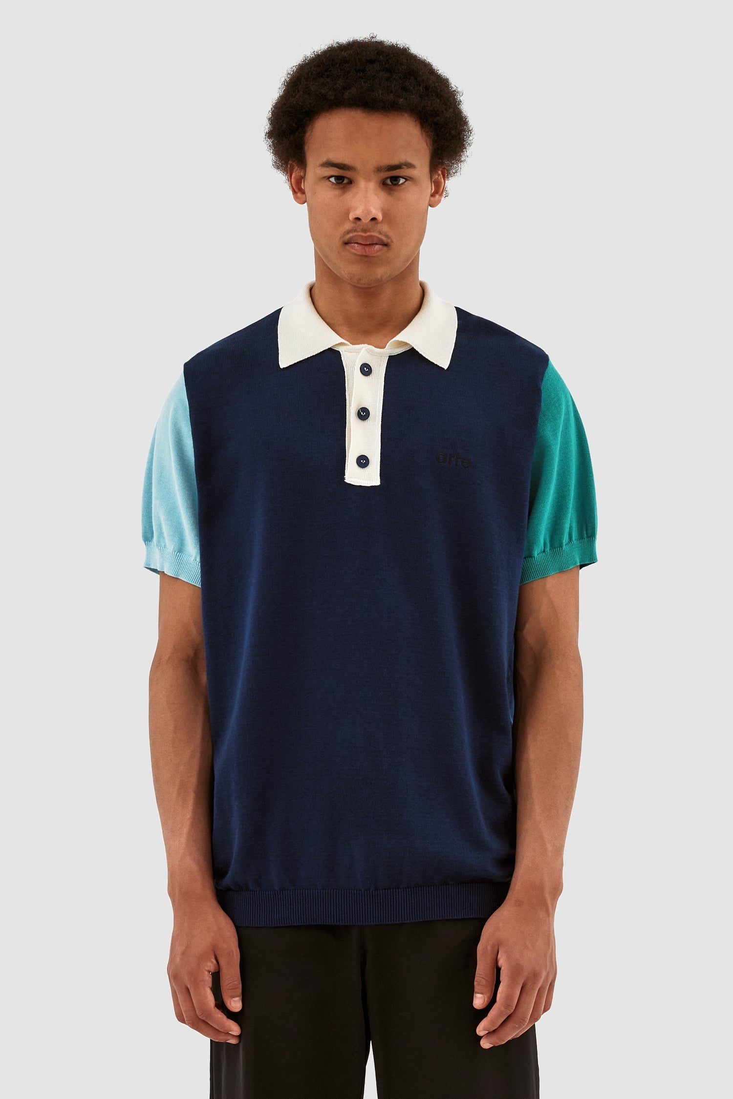 Polo contrasté Koren - Marine