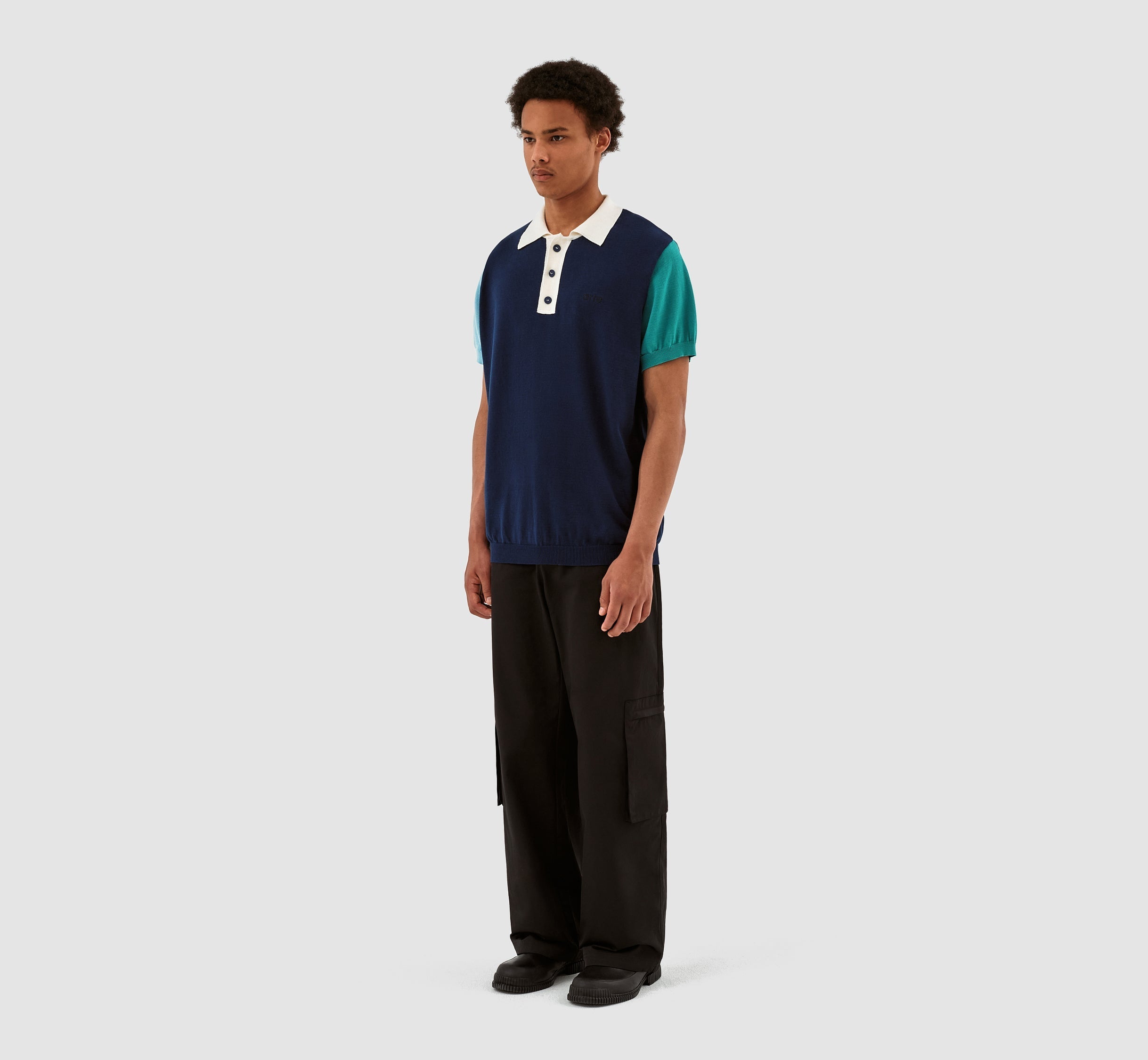 Polo contrasté Koren - Marine