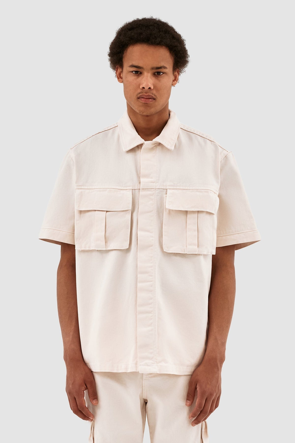 Chemise à poche Peter Detail - Crème