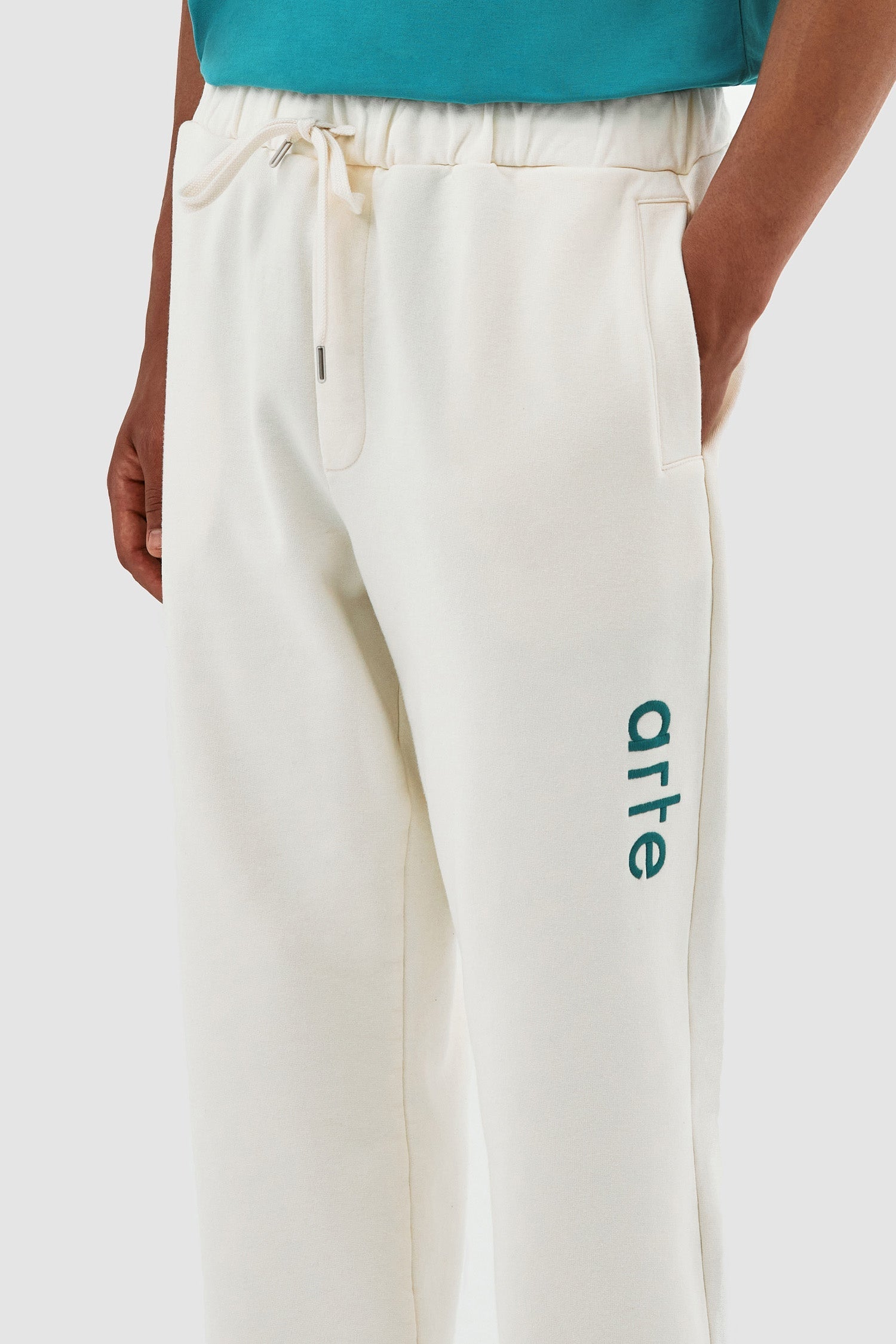 Pantalon à logo latéral Tristian - Crème