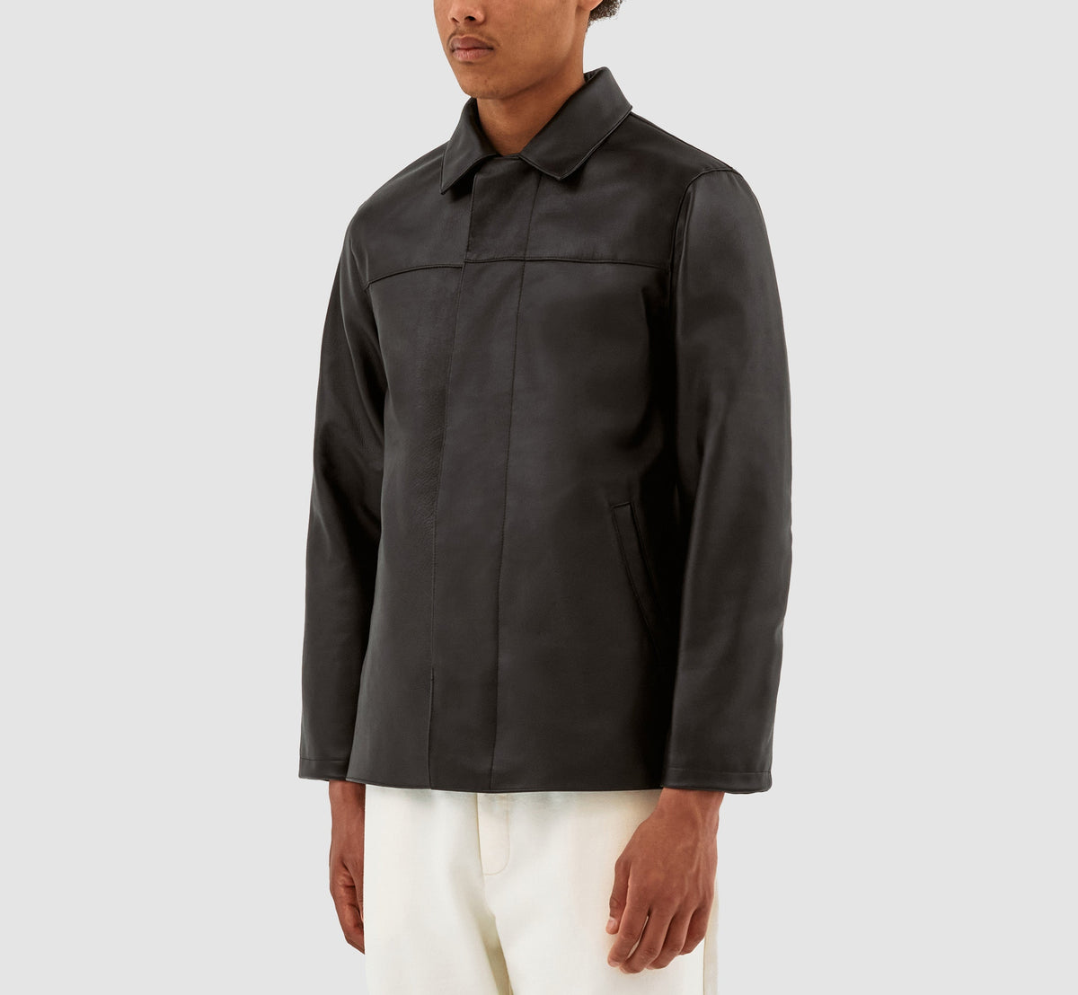 John Leather Jacket - Noir