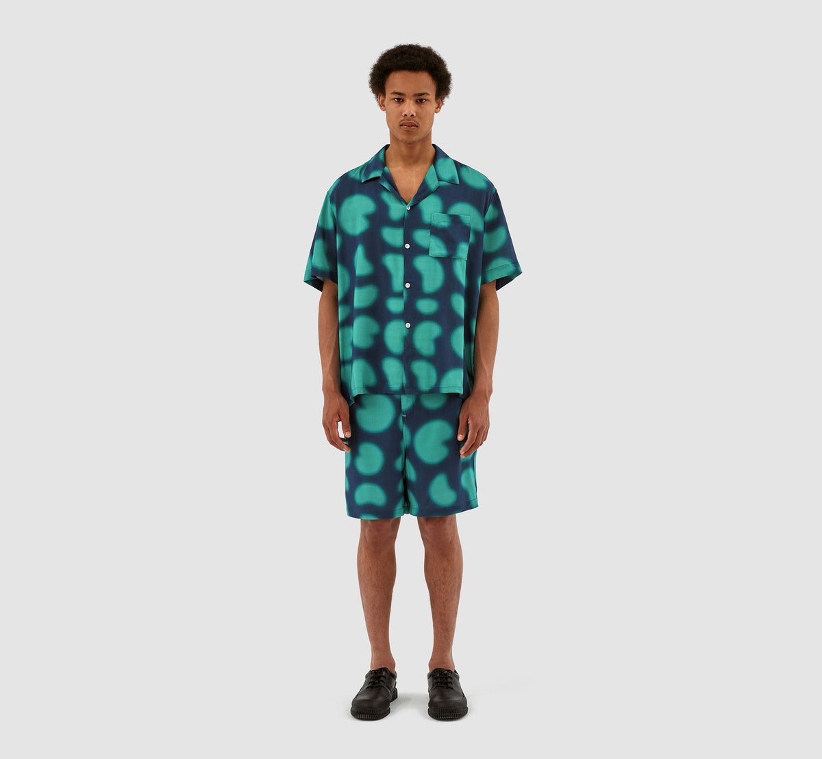 Chemise imprimée Scottie - Marine/Vert