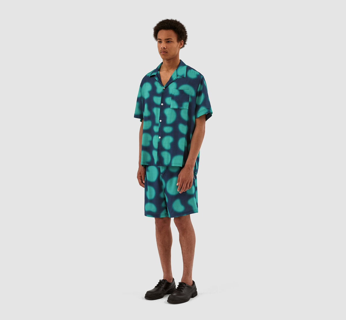 Chemise imprimée Scottie - Marine/Vert