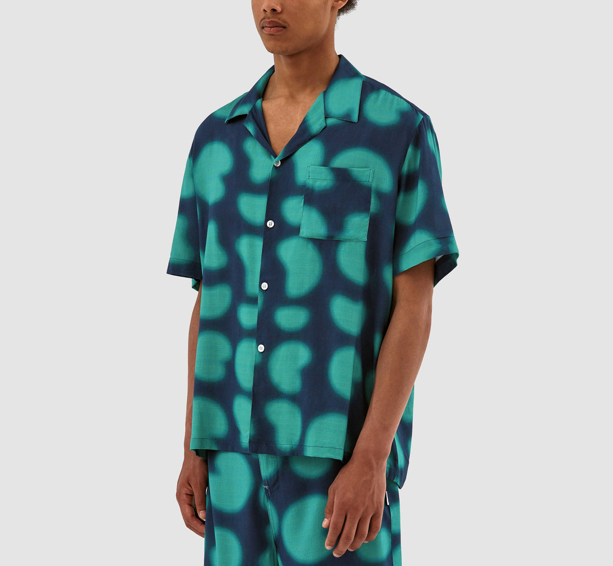 Chemise imprimée Scottie - Marine/Vert