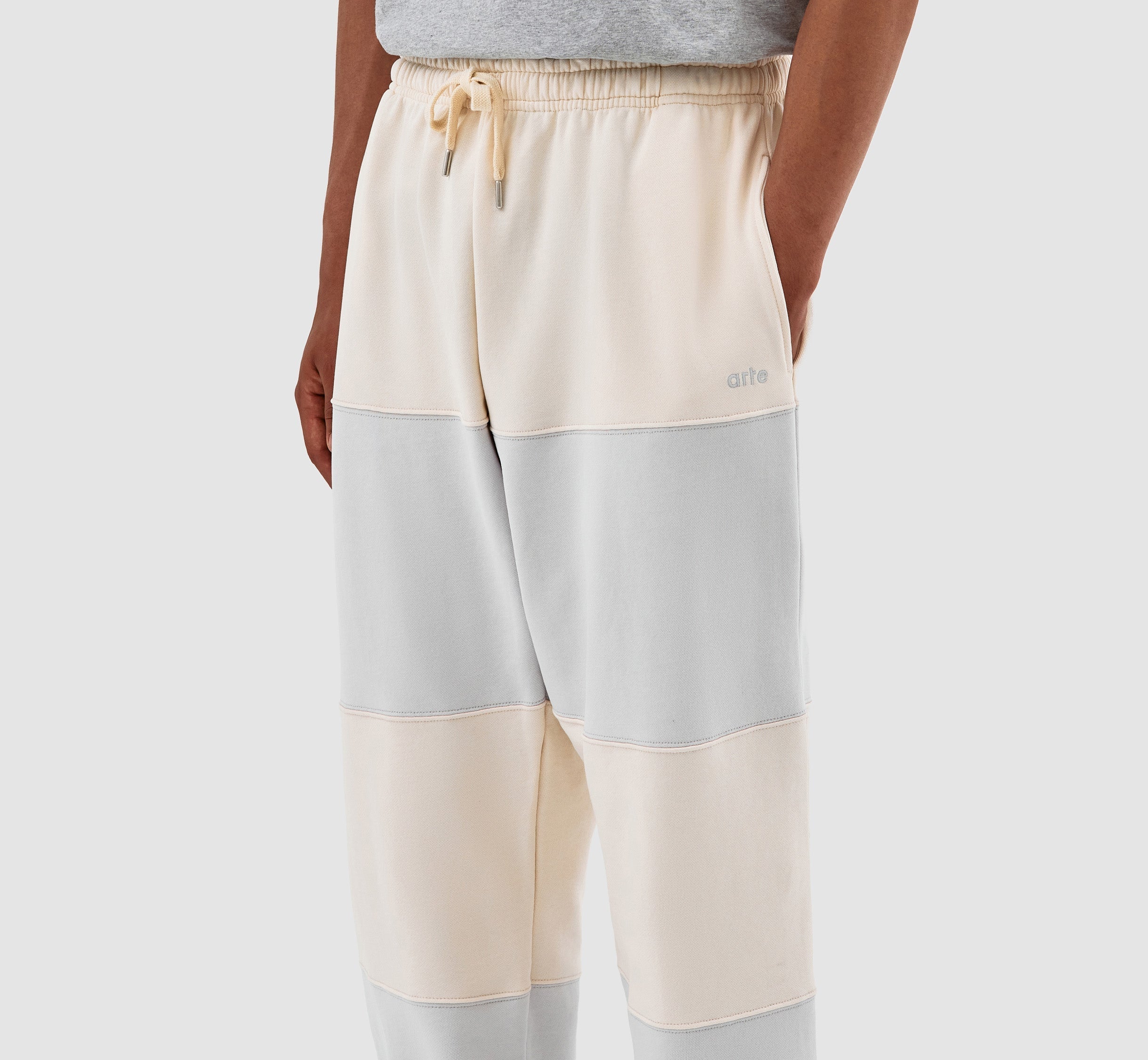 Pantalon à rayures Tristian - Crème/Gris clair