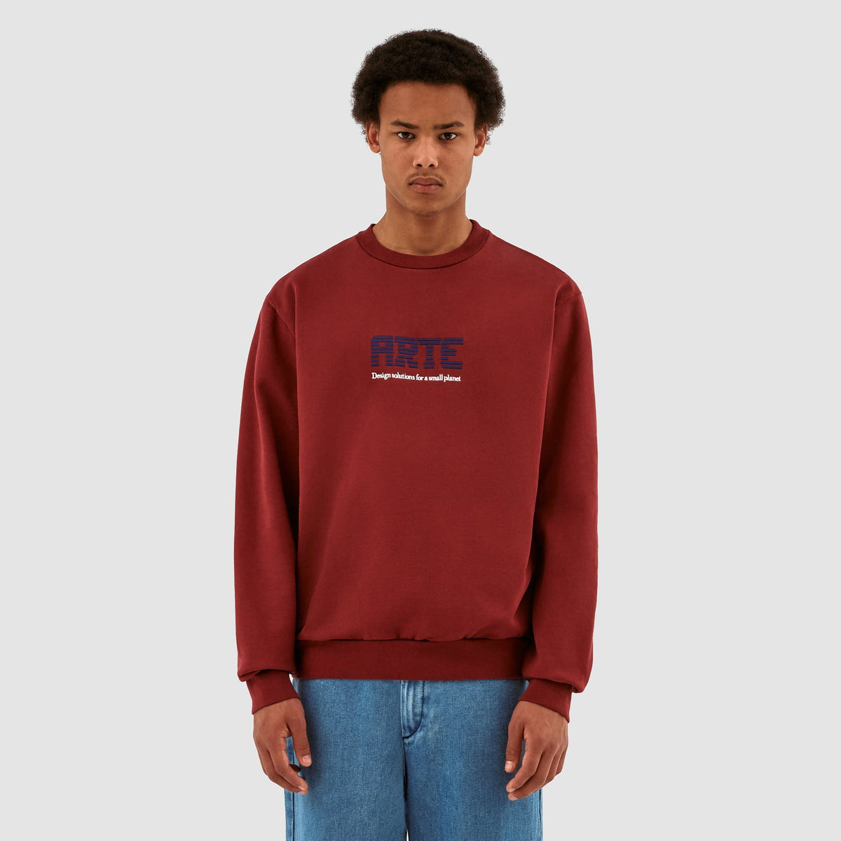 Clarck Block Logo Crewneck - Bordeaux
