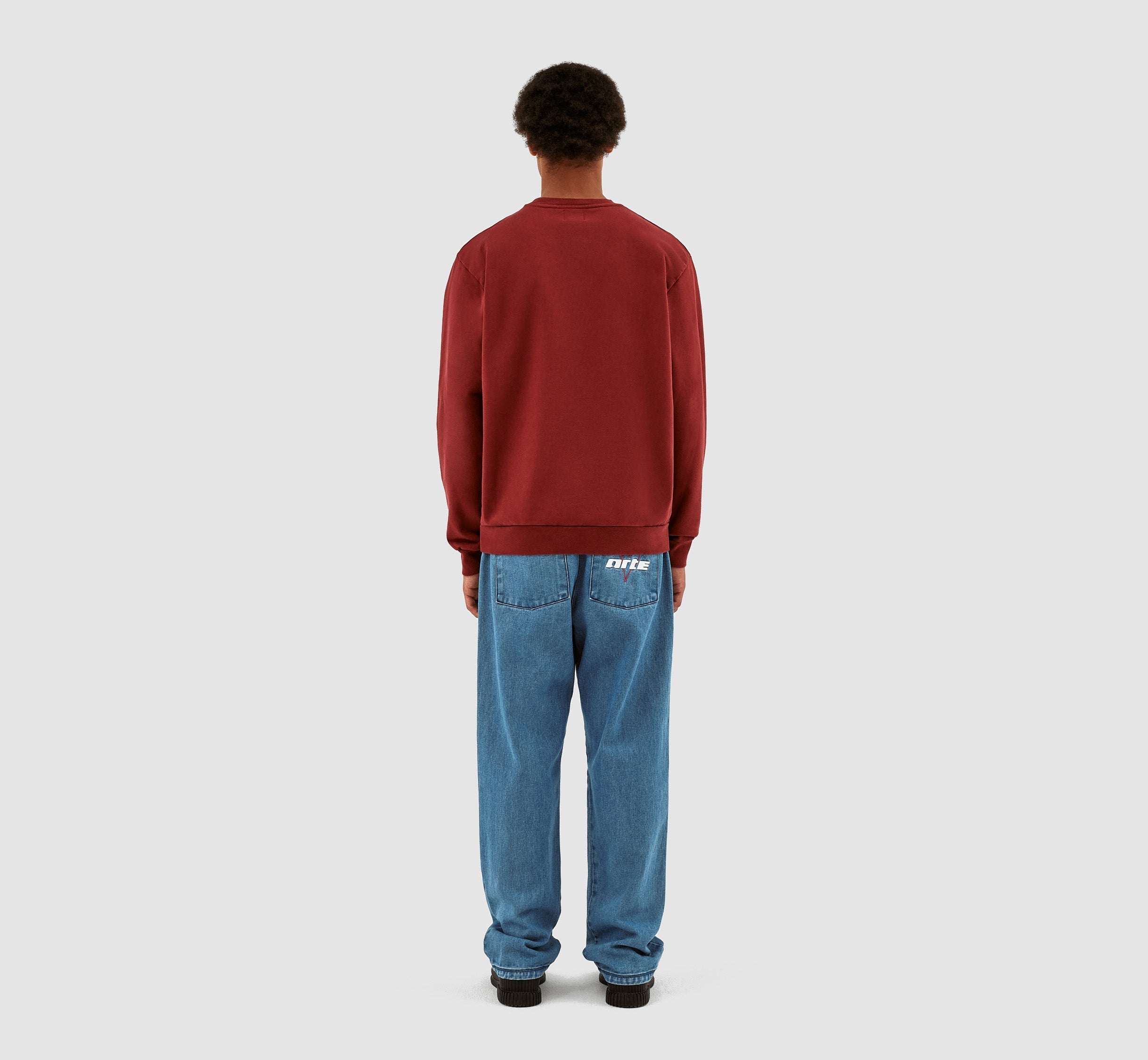 Clarck Block Logo Crewneck - Bordeaux