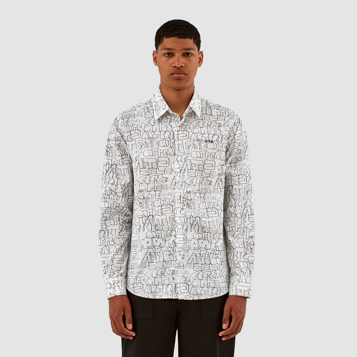 Chemise Stockton avec logo Allover - Blanc/Noir