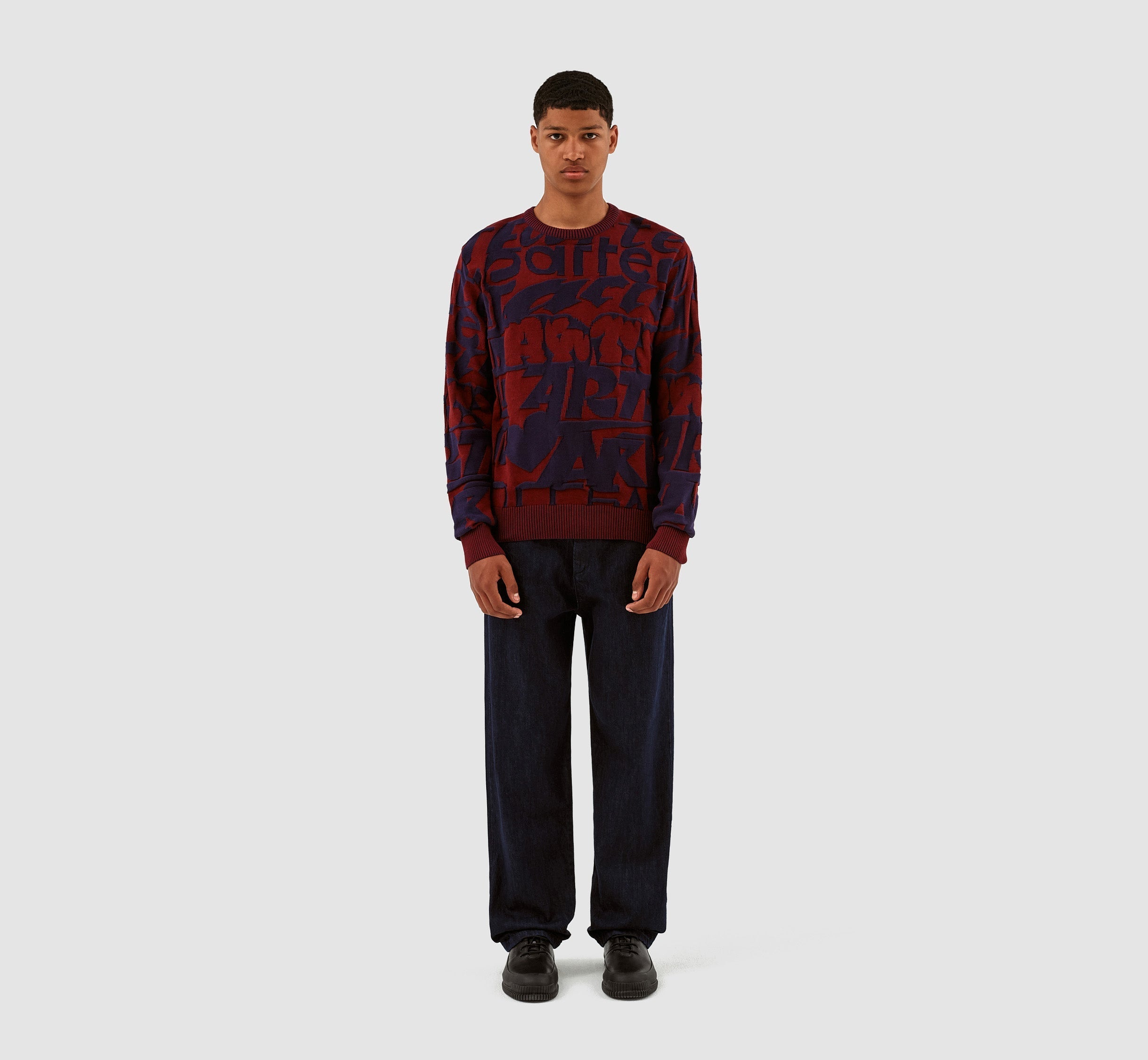 Kobe Allover Tag Knit - Bordeaux/Navy