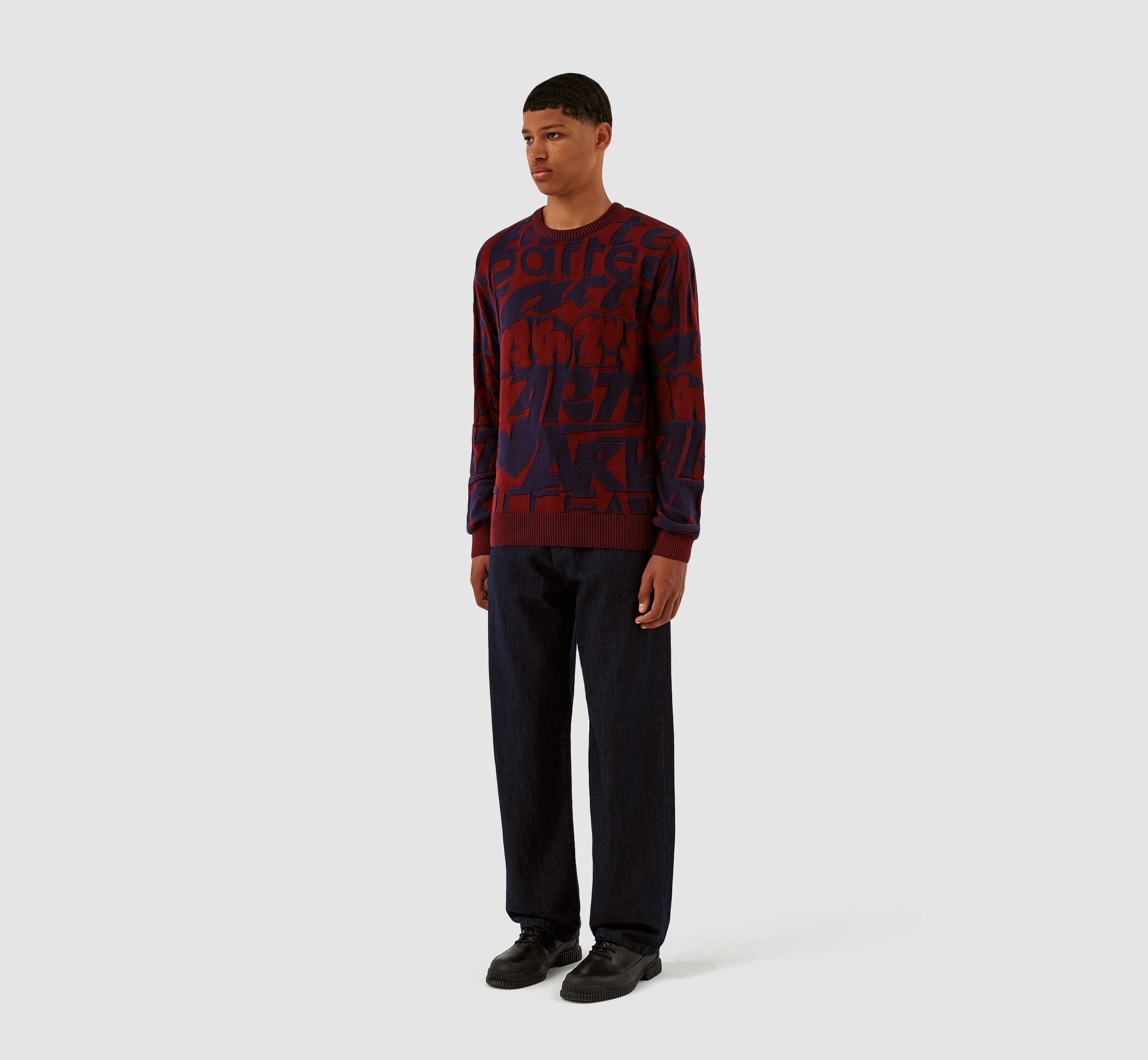 Kobe Allover Tag Knit - Bordeaux/Navy