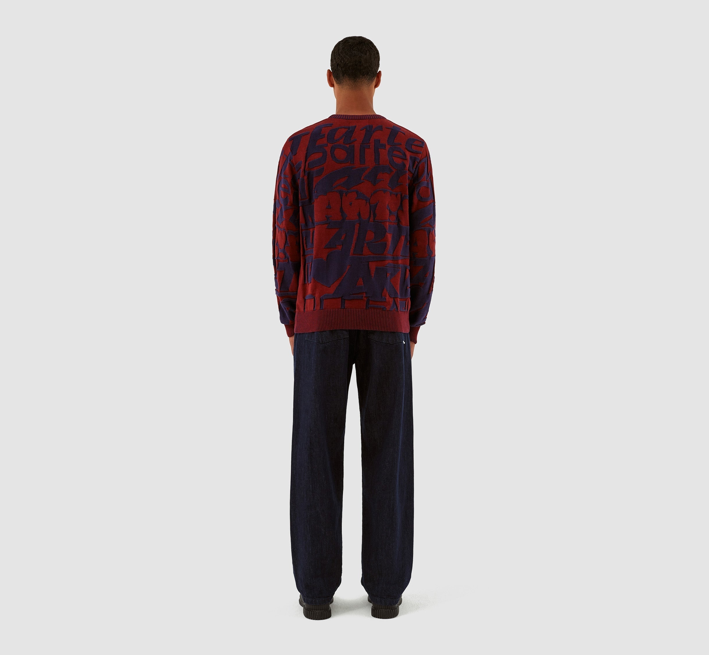 Kobe Allover Tag Knit - Bordeaux/Navy