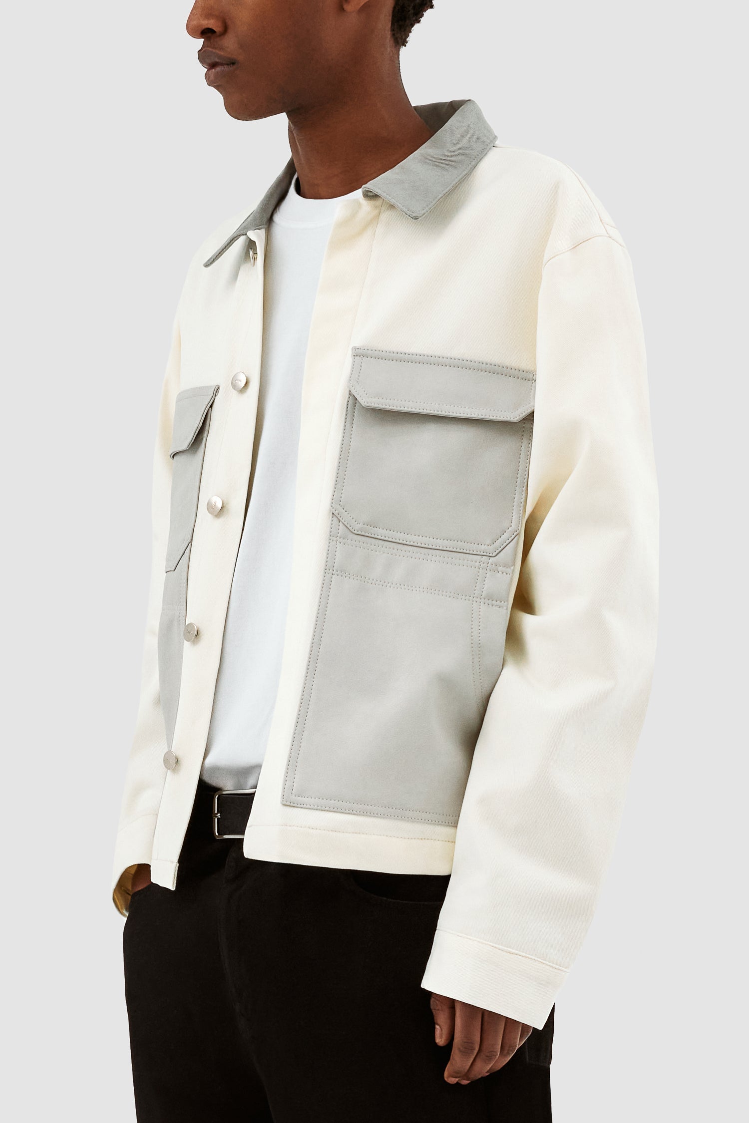 John Contrast Jacket - Crème/Gris