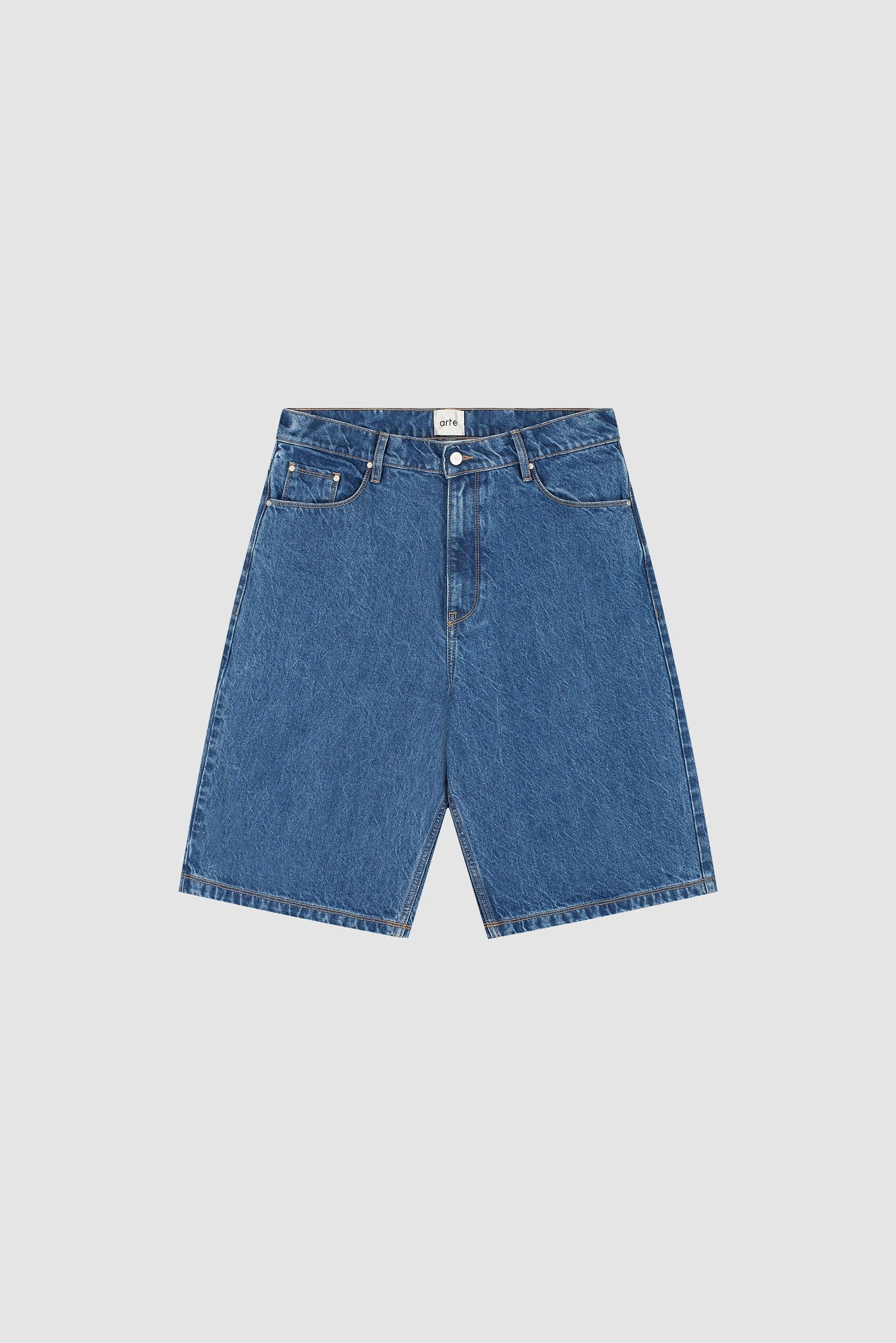 Short en denim à poches rondes - Denim brut