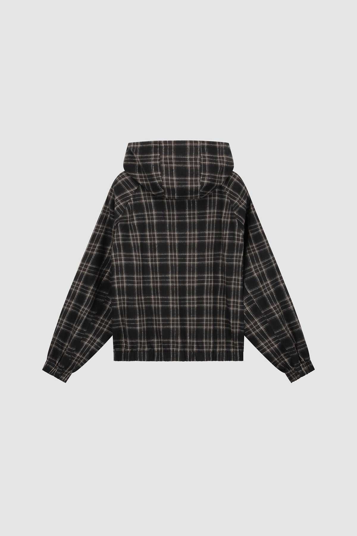 Veste réversible à capuche à carreaux - Noire