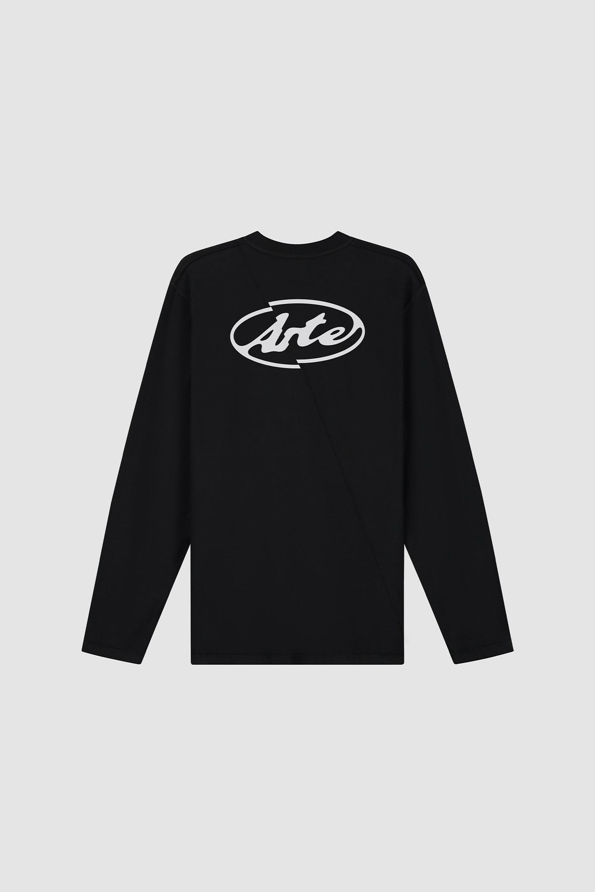 T-shirt à manches longues avec logo cercle dans le dos - Noir