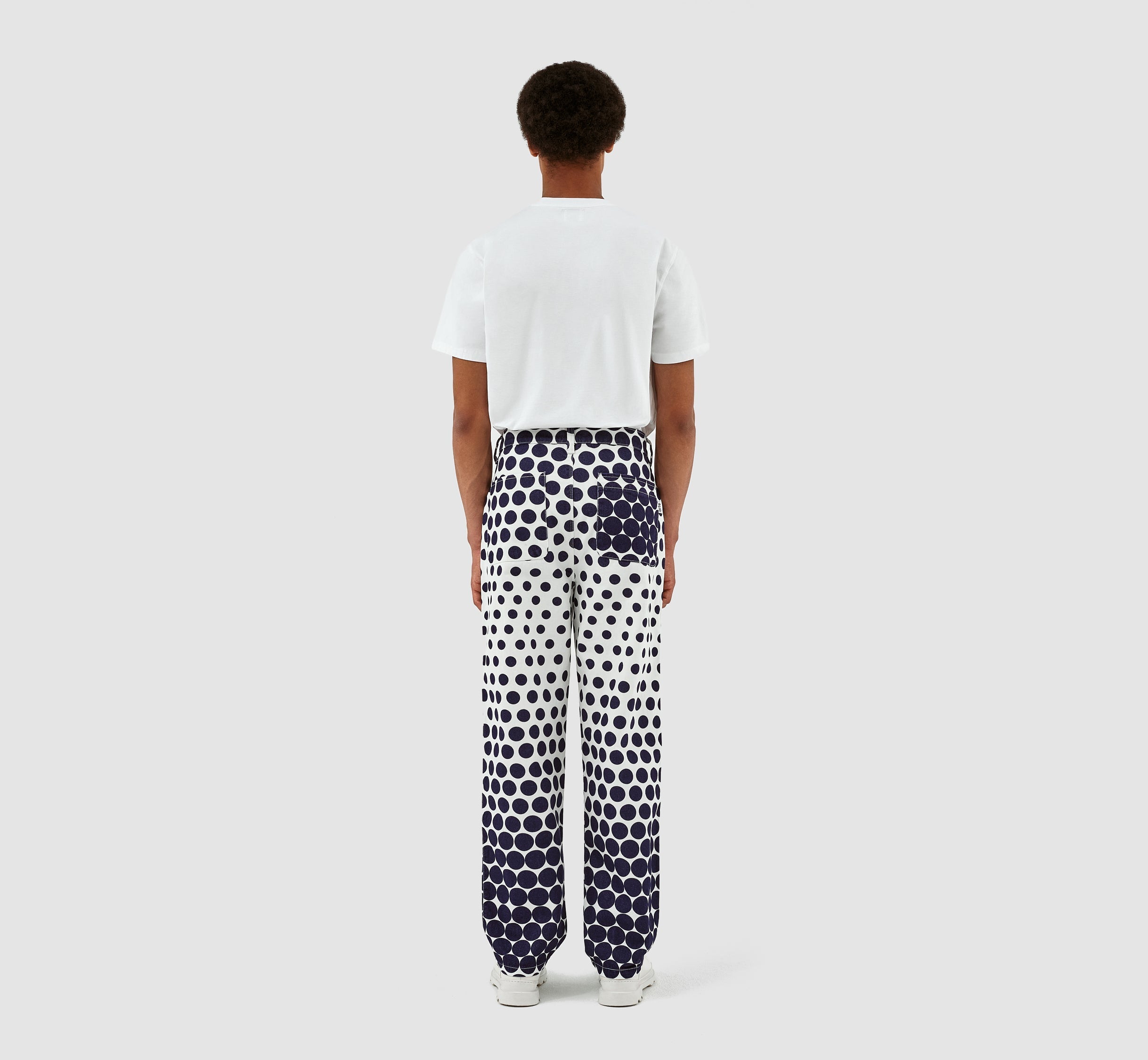 Pantalon à pois Paul - Marine/Blanc