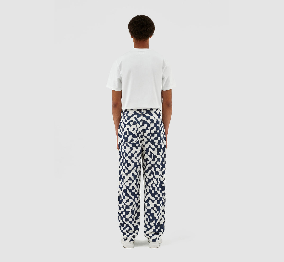 Pantalon Paul Abstract - Marine/Blanc