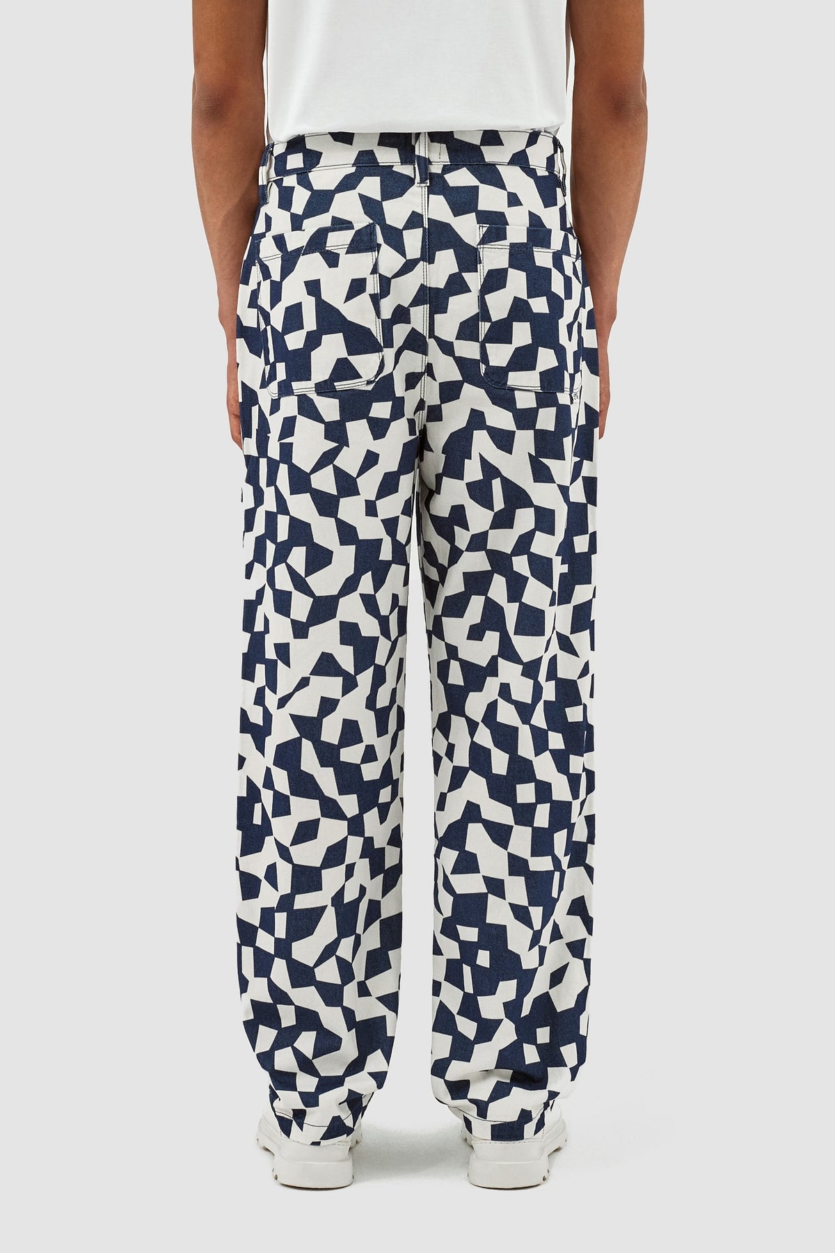 Pantalon Paul Abstract - Marine/Blanc