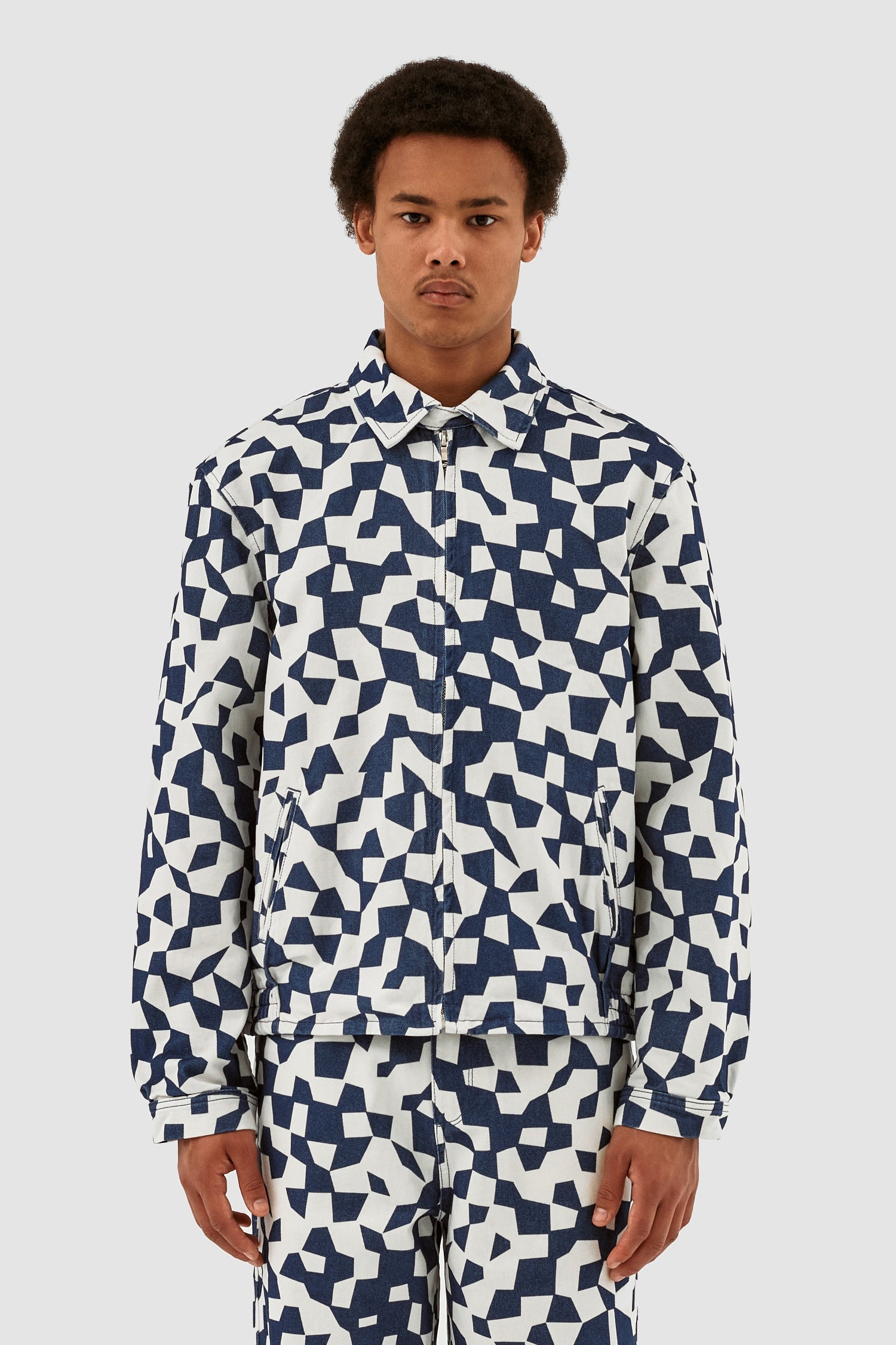 Veste abstraite Jackson - Marine/Blanc