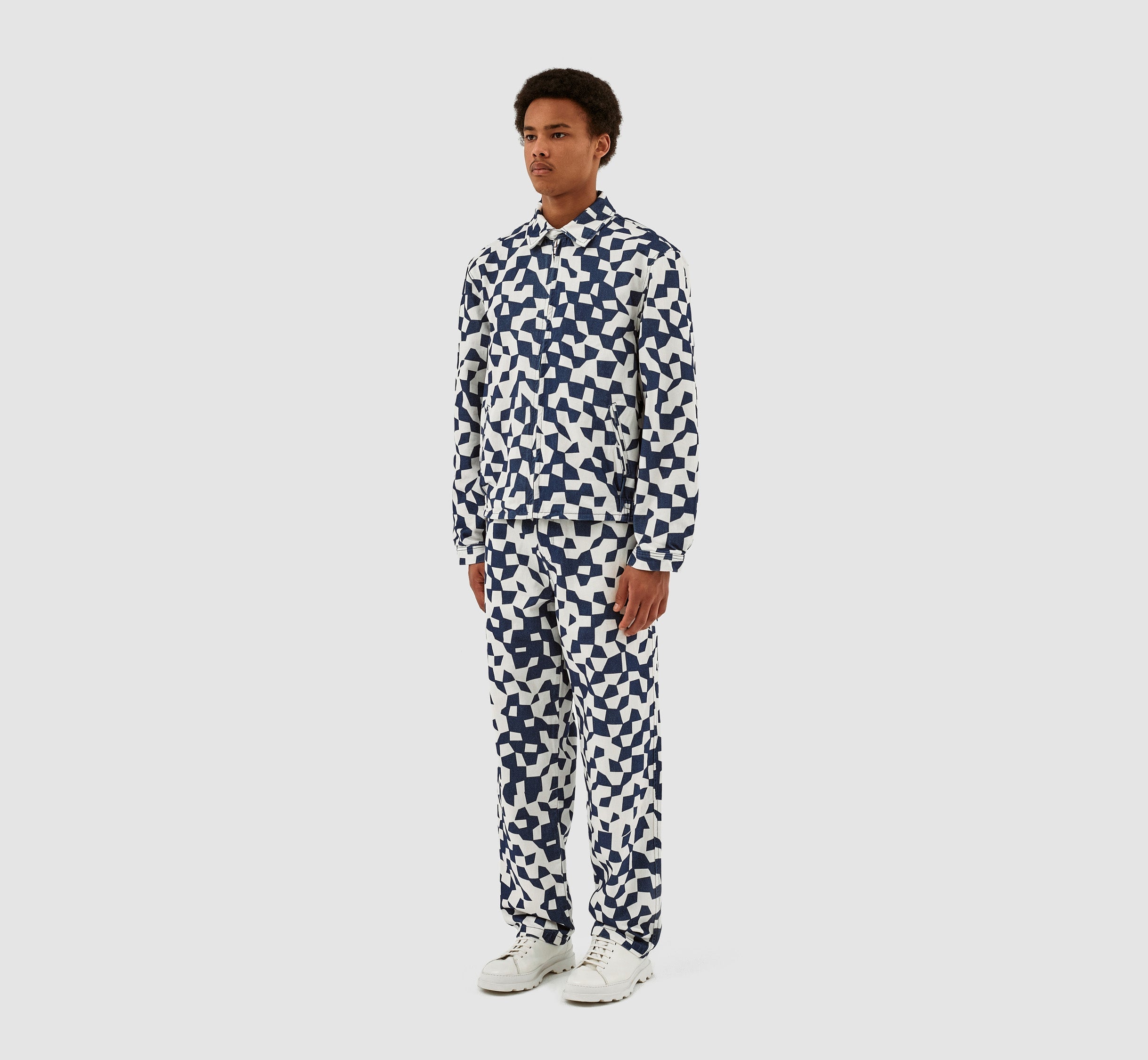 Veste abstraite Jackson - Marine/Blanc