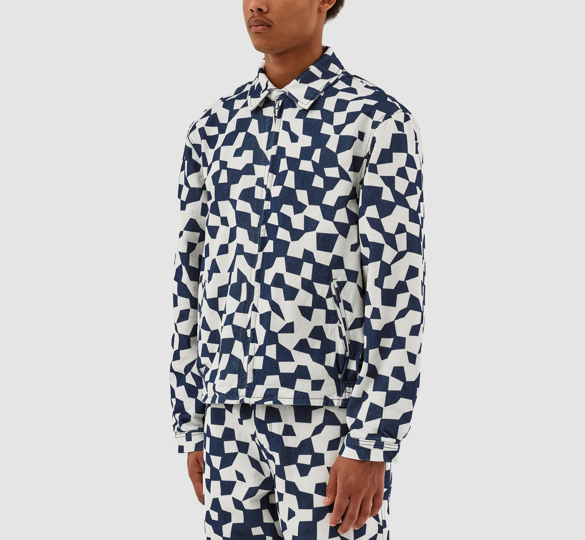 Veste abstraite Jackson - Marine/Blanc