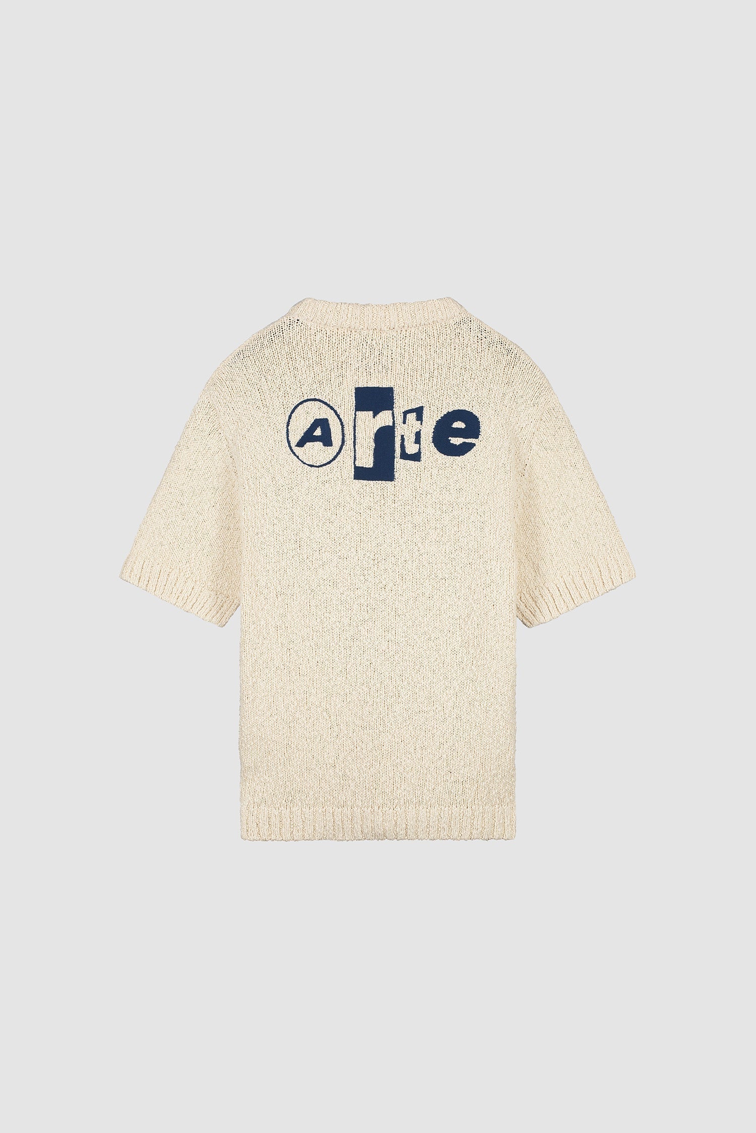 T-shirt en maille avec motif graphique au dos - Crème