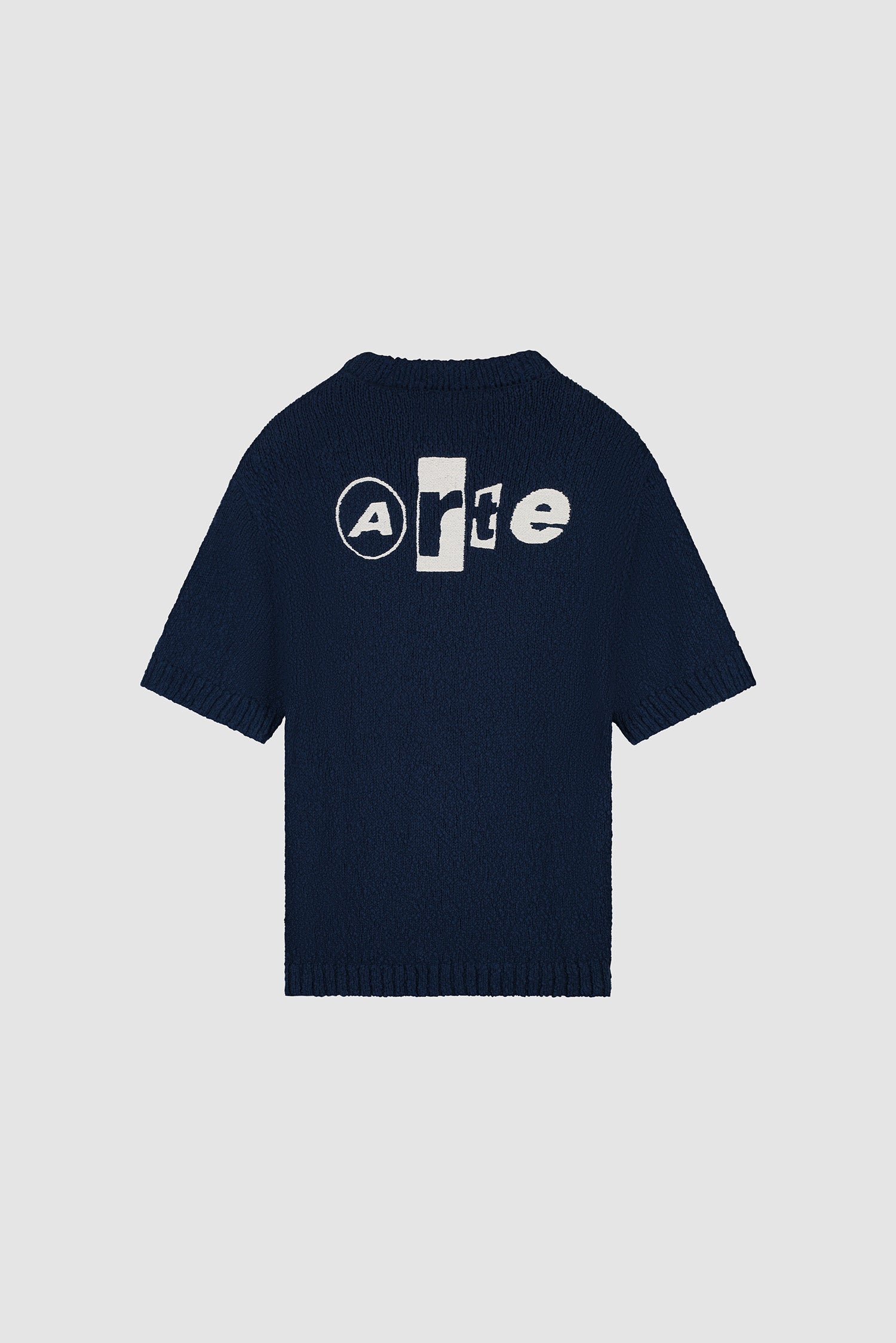 T-shirt en maille avec motif graphique au dos - Bleu marine