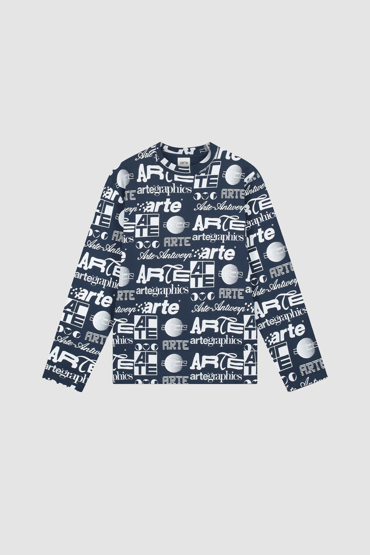 T-shirt à manches longues Polygraphic - Bleu marine/Blanc