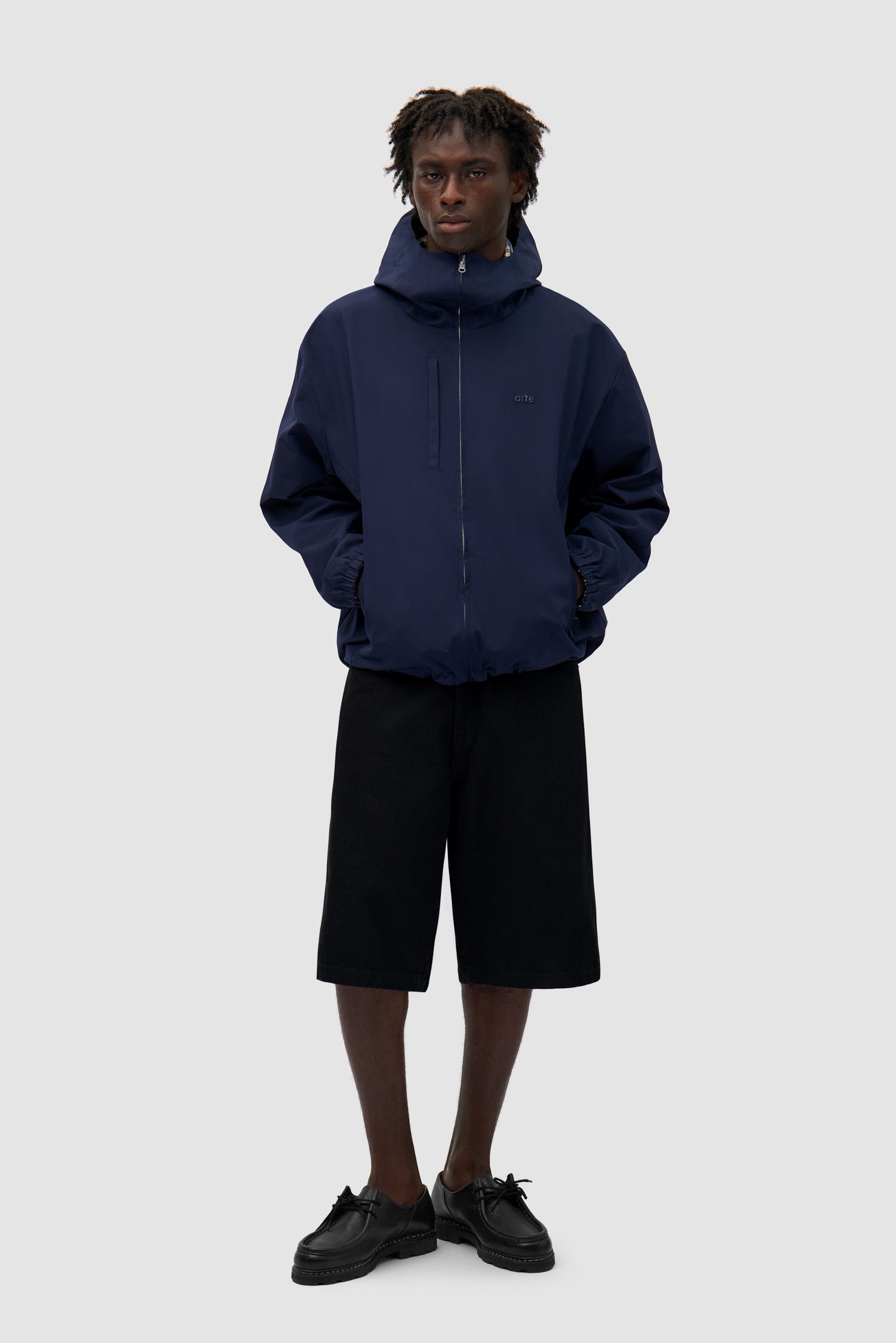 Veste technique réversible à carreaux - Navy/Plaid