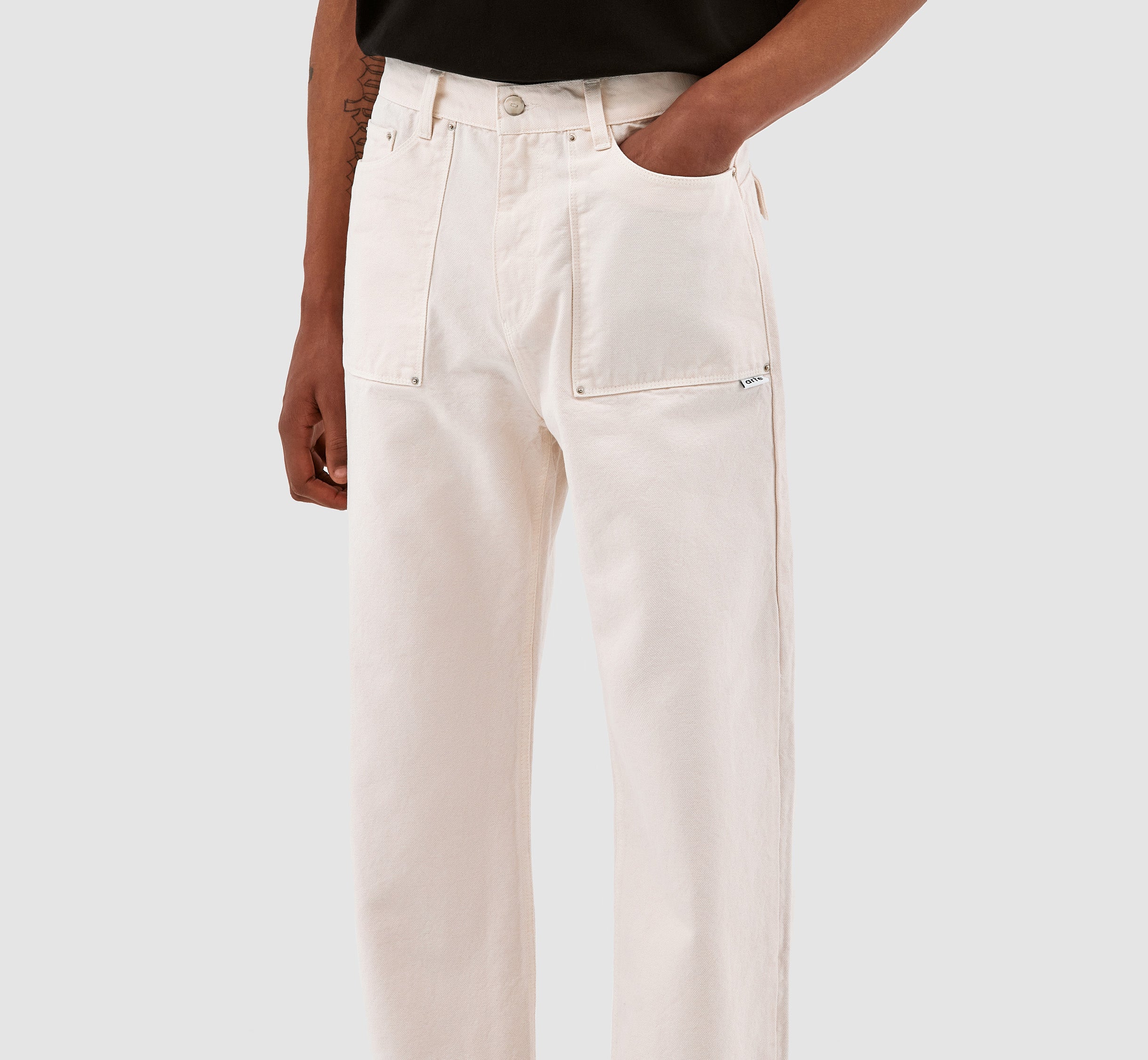 Pantalon Paul en toile - Crème