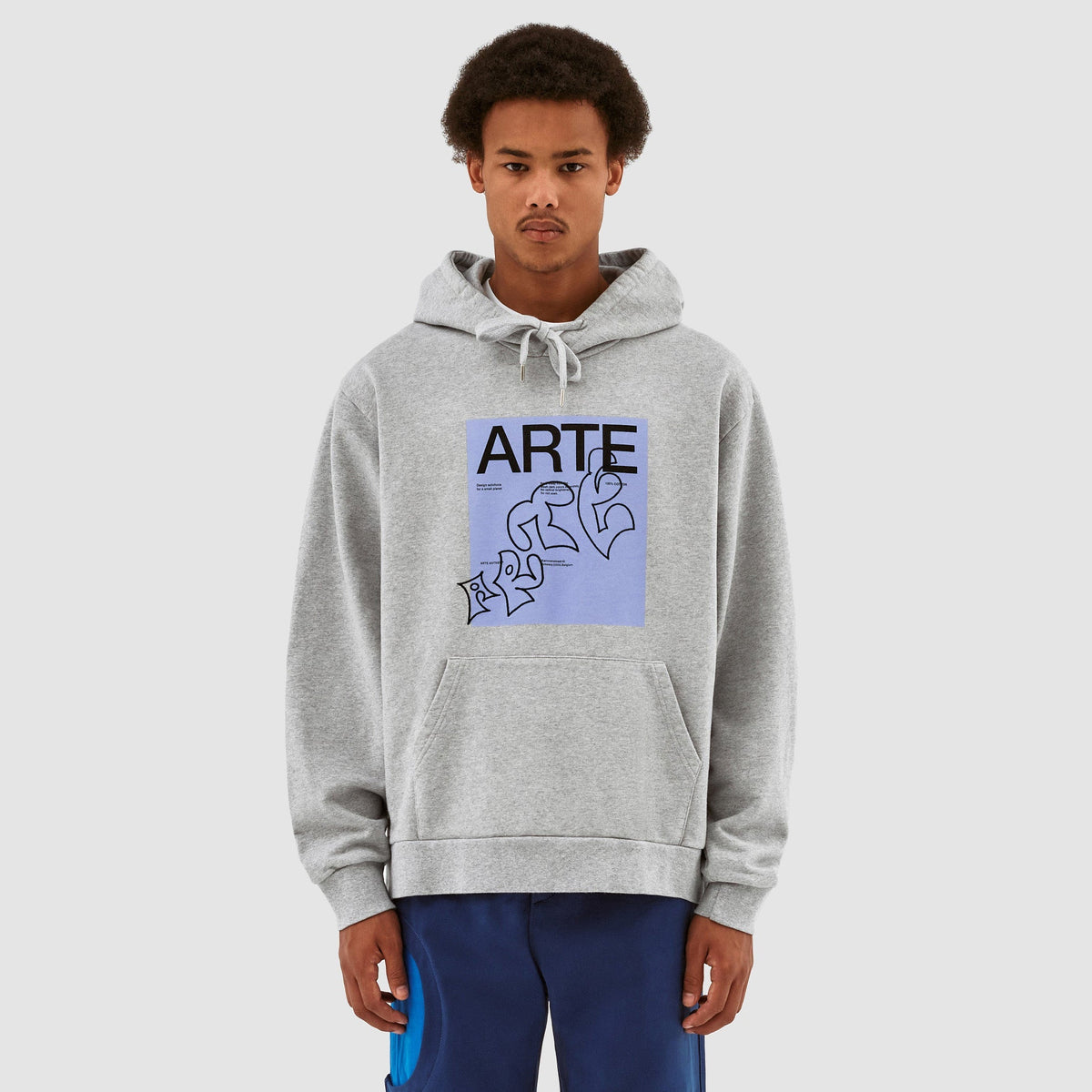 Sweat à capuche Harris Blue Front - Gris