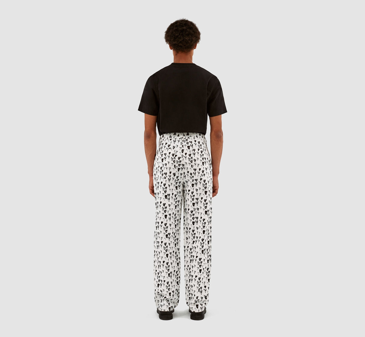 Pantalon Jean Allover Heart - Blanc/Noir