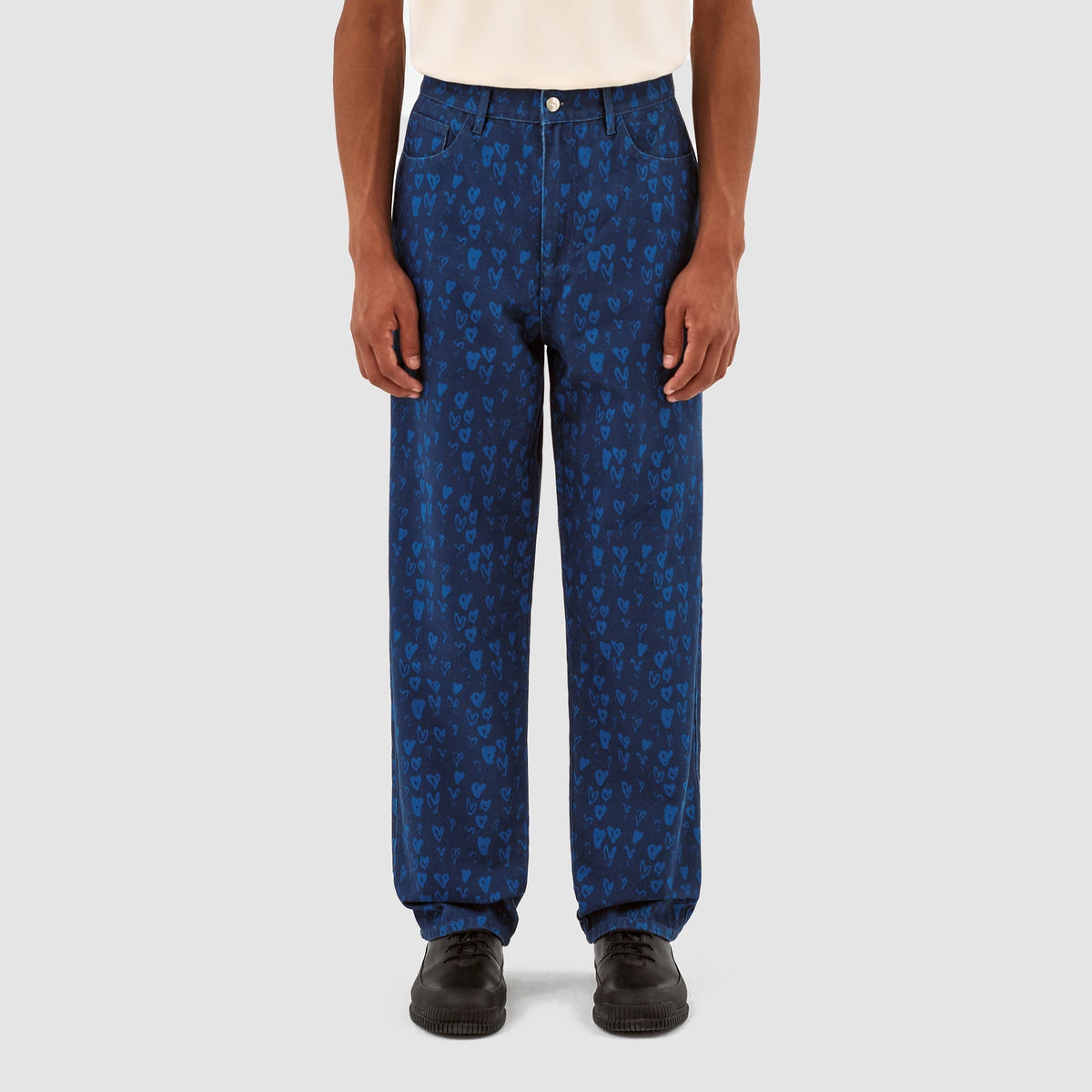 Pantalon Jean Allover Heart - Navy/Blue