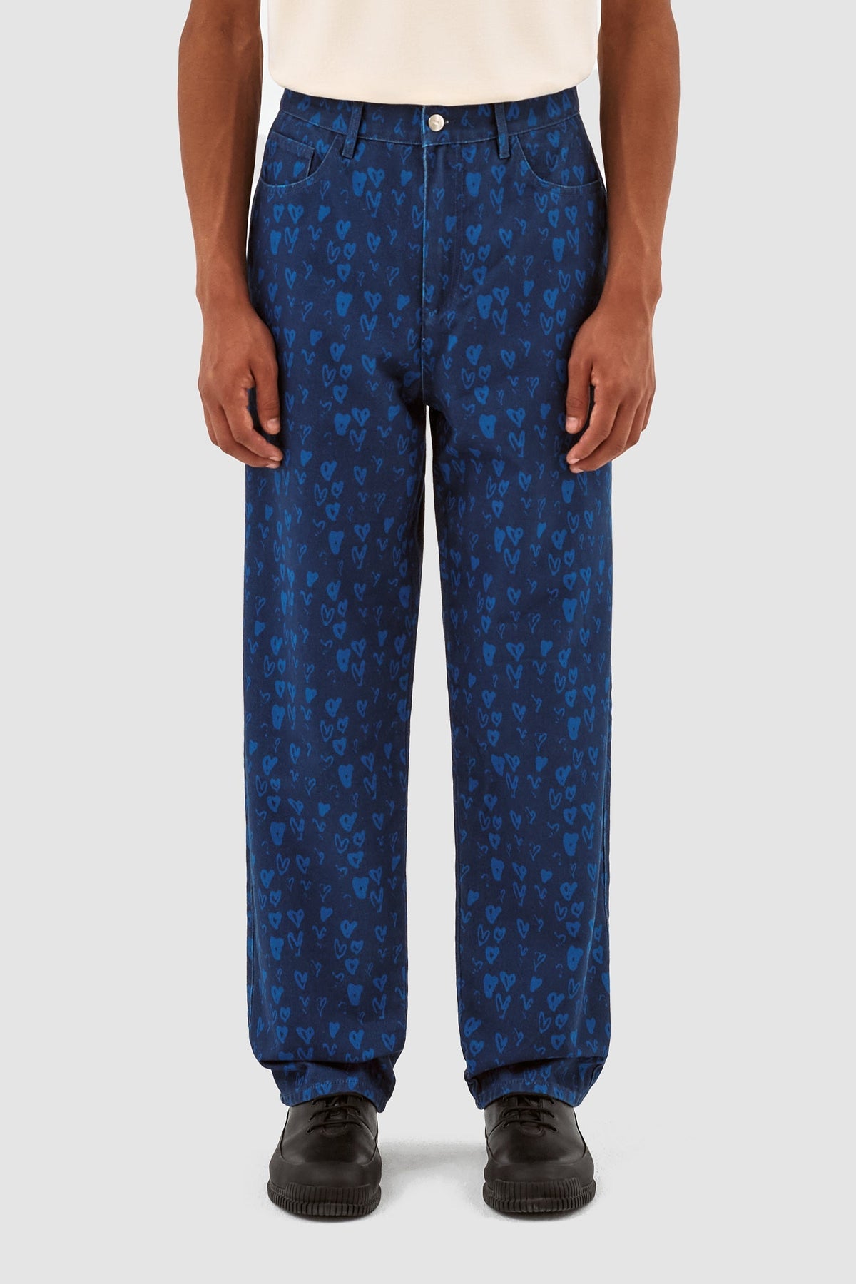 Pantalon Jean Allover Heart - Navy/Blue