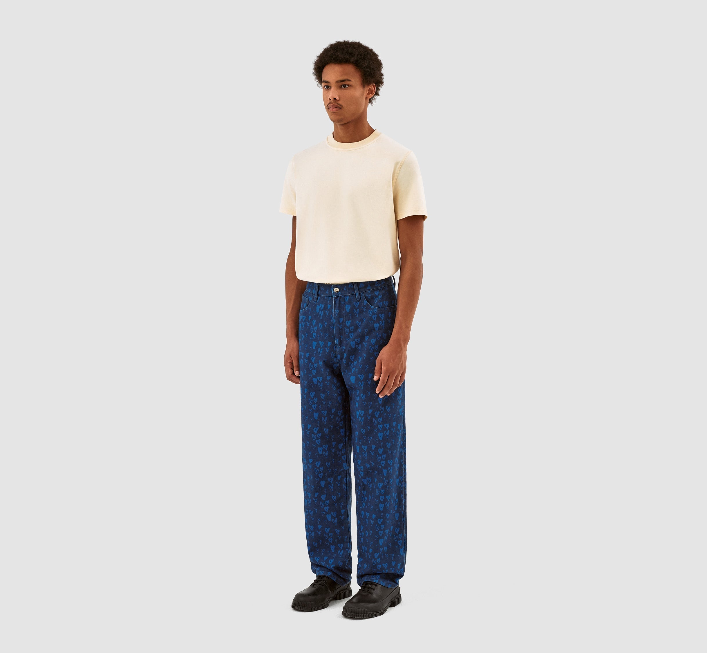 Pantalon Jean Allover Heart - Navy/Blue