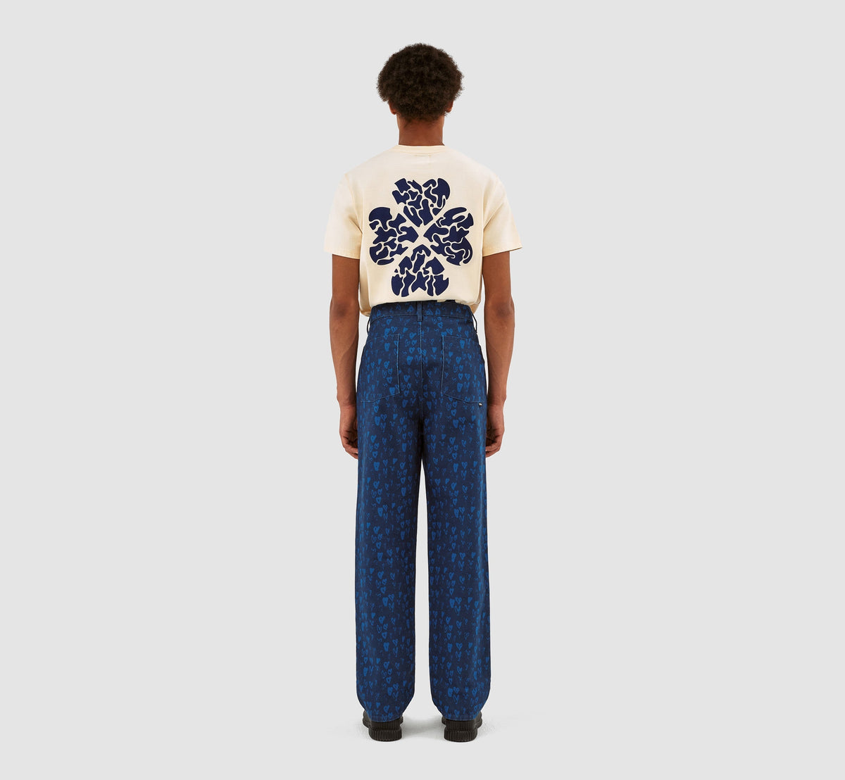 Pantalon Jean Allover Heart - Navy/Blue