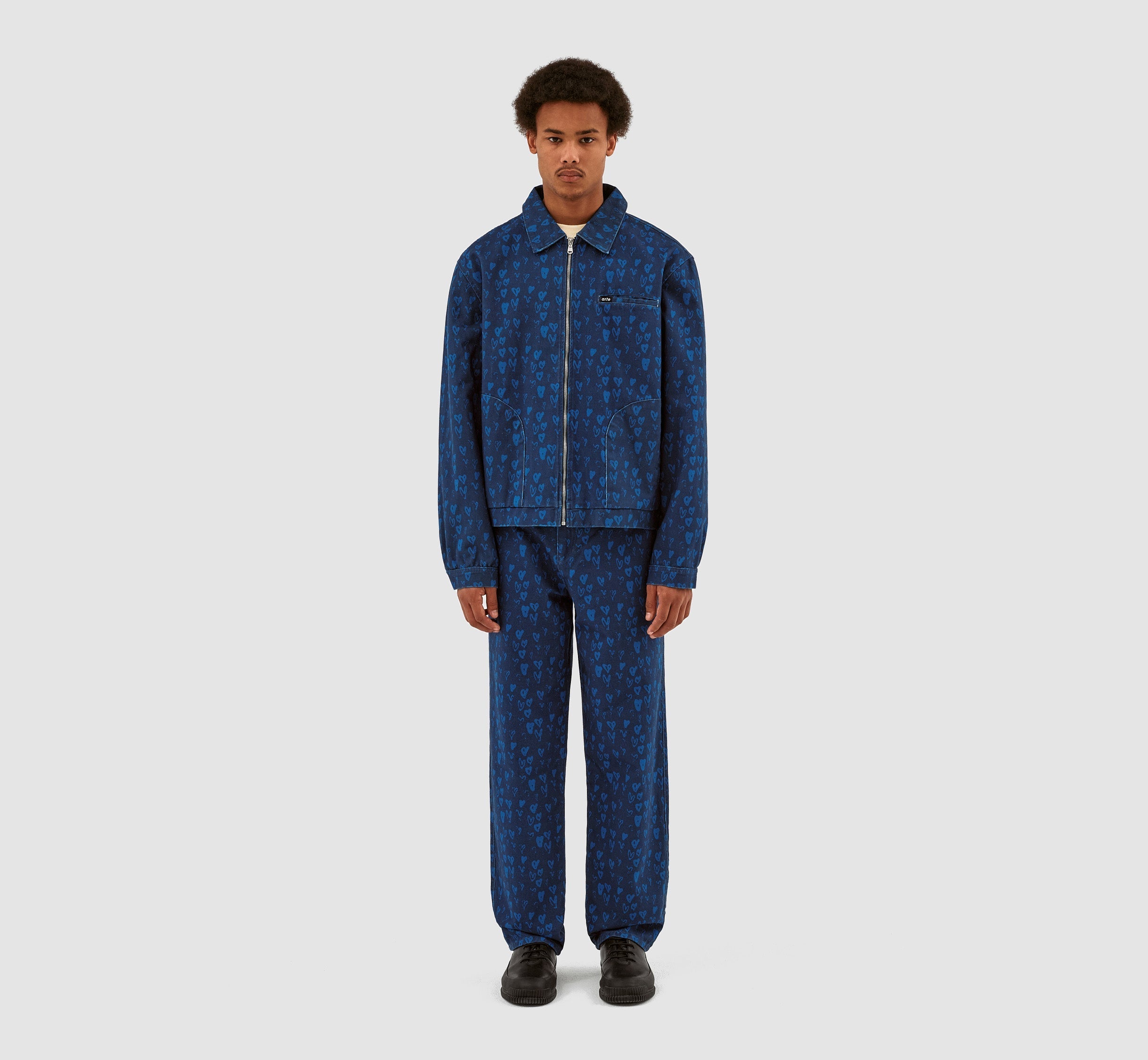 Veste Jean Allover Heart - Navy/Blue