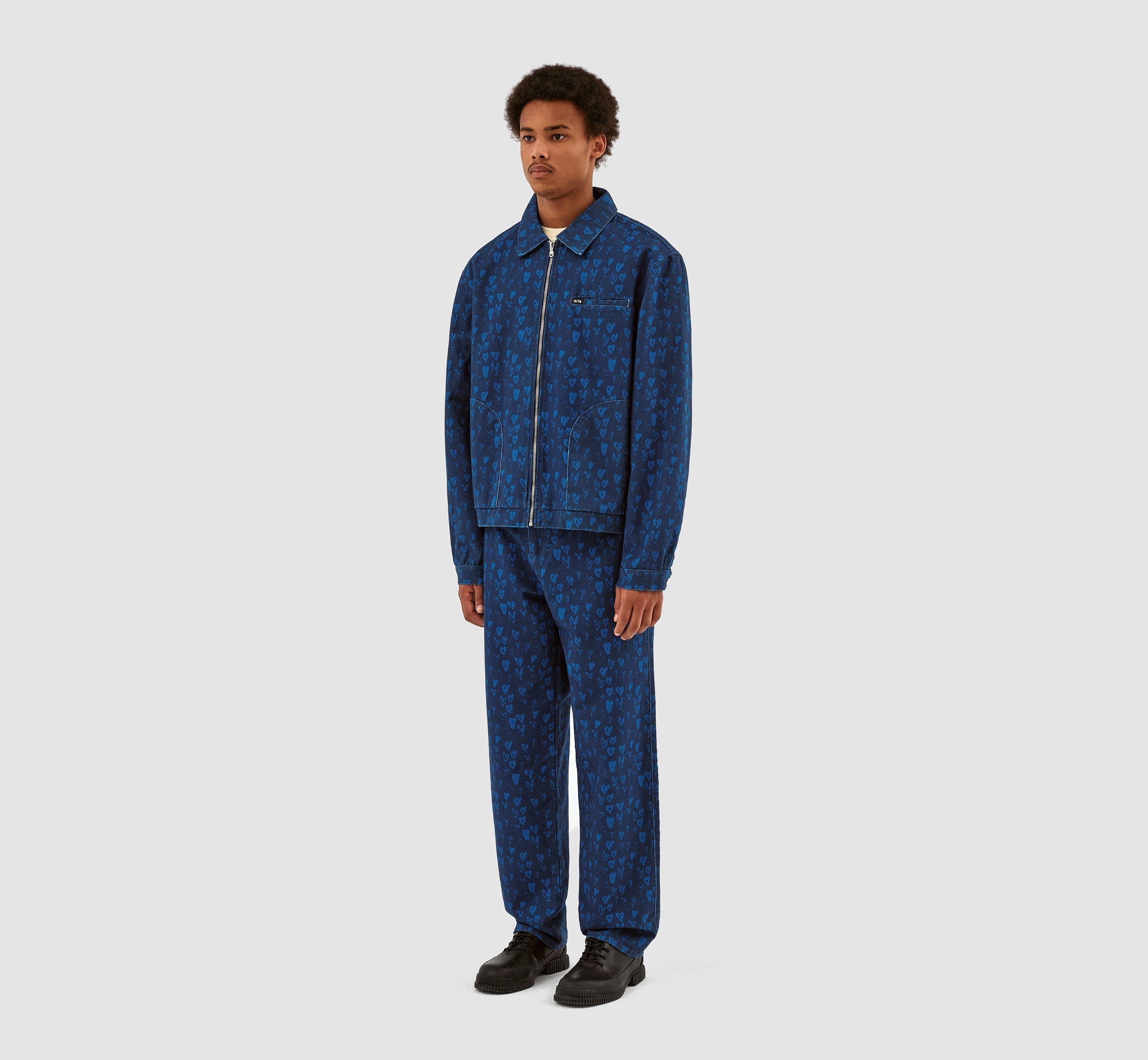 Veste Jean Allover Heart - Navy/Blue