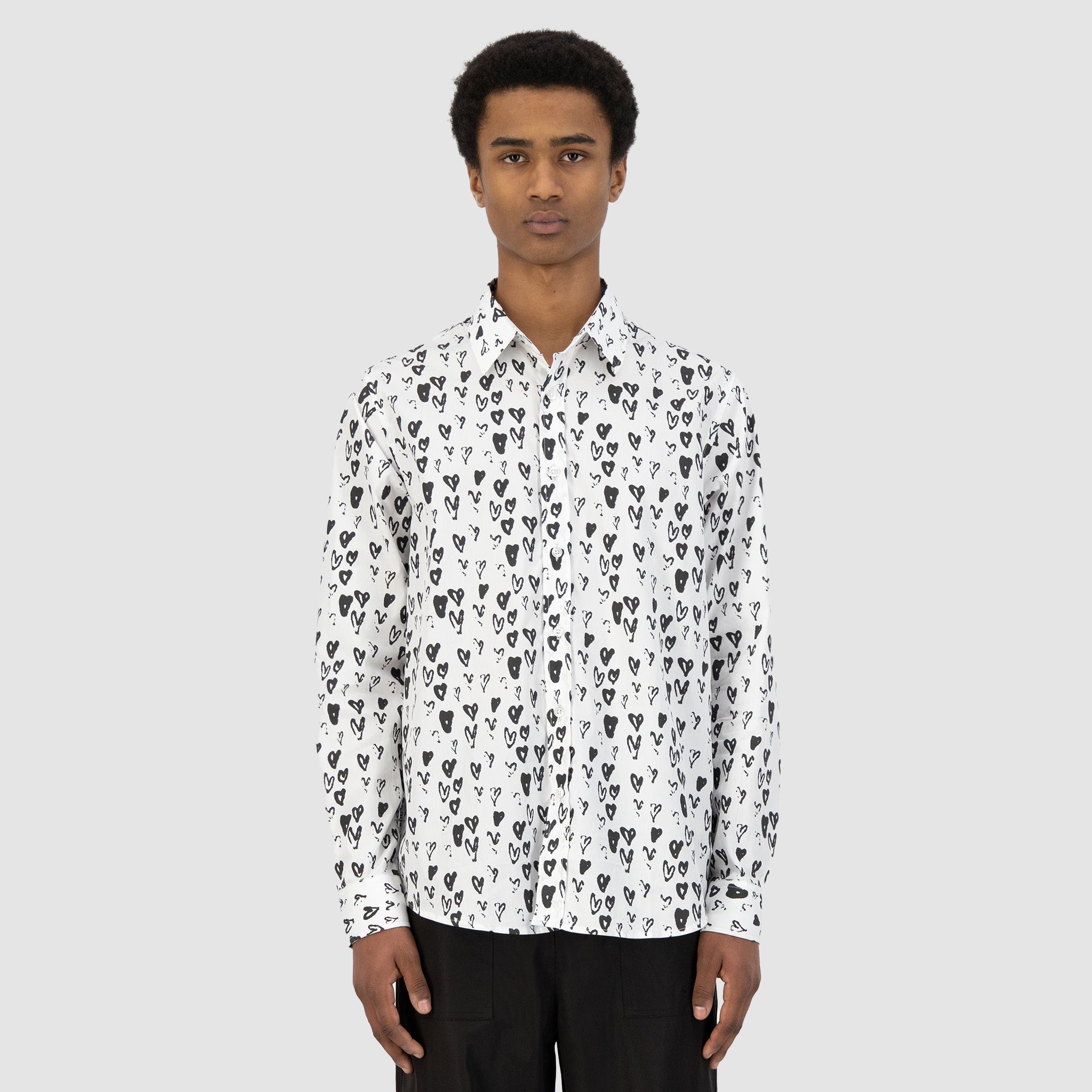 Chemise Stockton Hearts - blanc/noir
