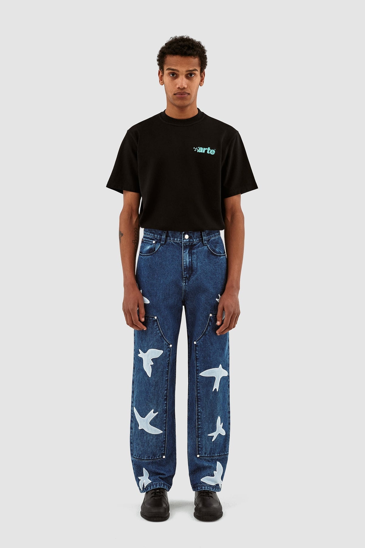 Pantalon Parker Birds - Bleu lavé