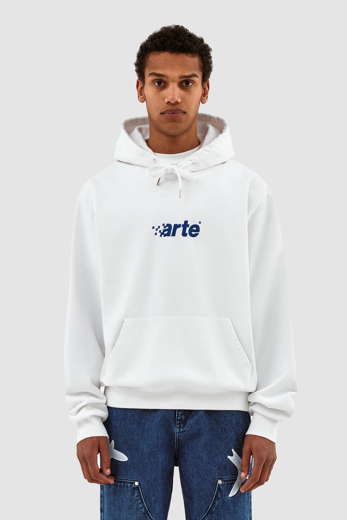 Sweat à capuche Harmon Pixel Logo - Blanc