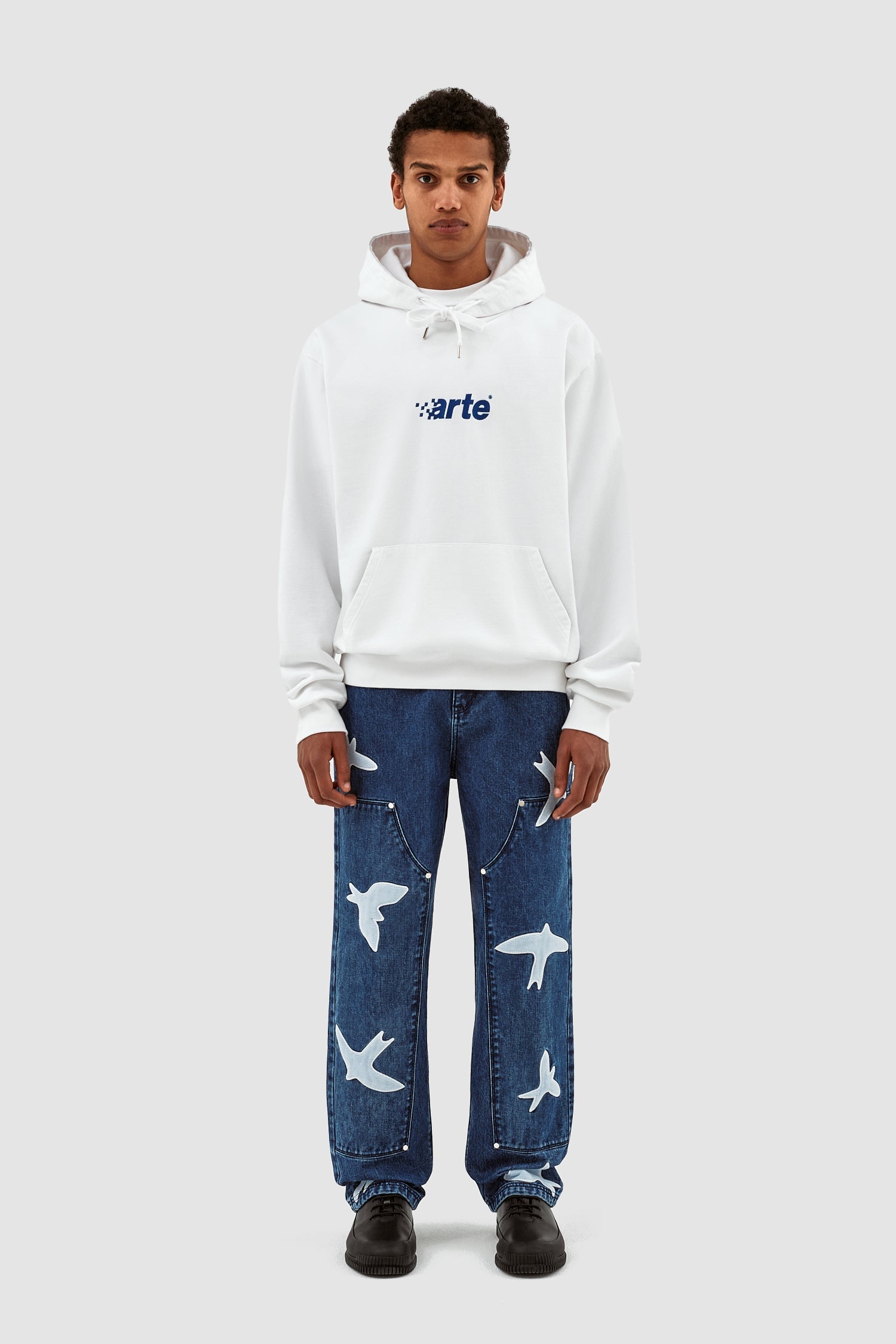 Sweat à capuche Harmon Pixel Logo - Blanc